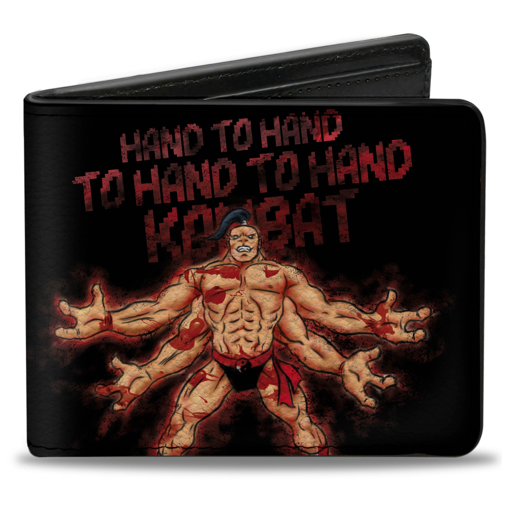 Bi-Fold Wallet - Mortal Kombat Goro HAND TO HAND KOMBAT Pose and HIGH PUNCH Move Black/Red Bi-Fold Wallets Mortal Kombat