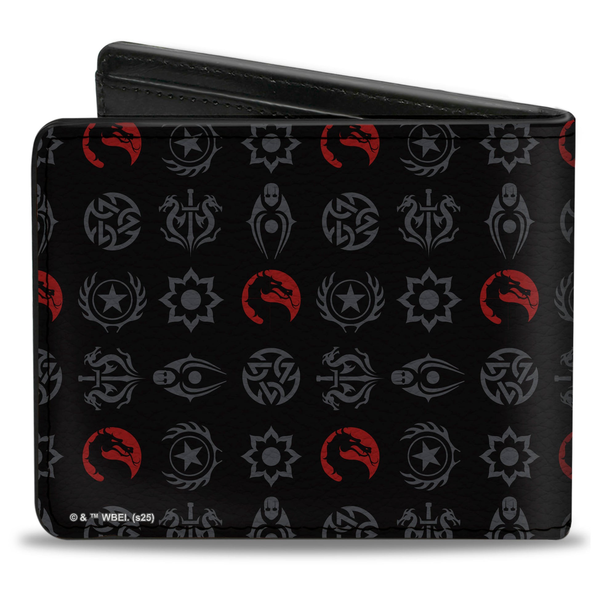 Bi-Fold Wallet - Mortal Kombat Fighter Icons Monogram Black/Gray/Red Bi-Fold Wallets Mortal Kombat