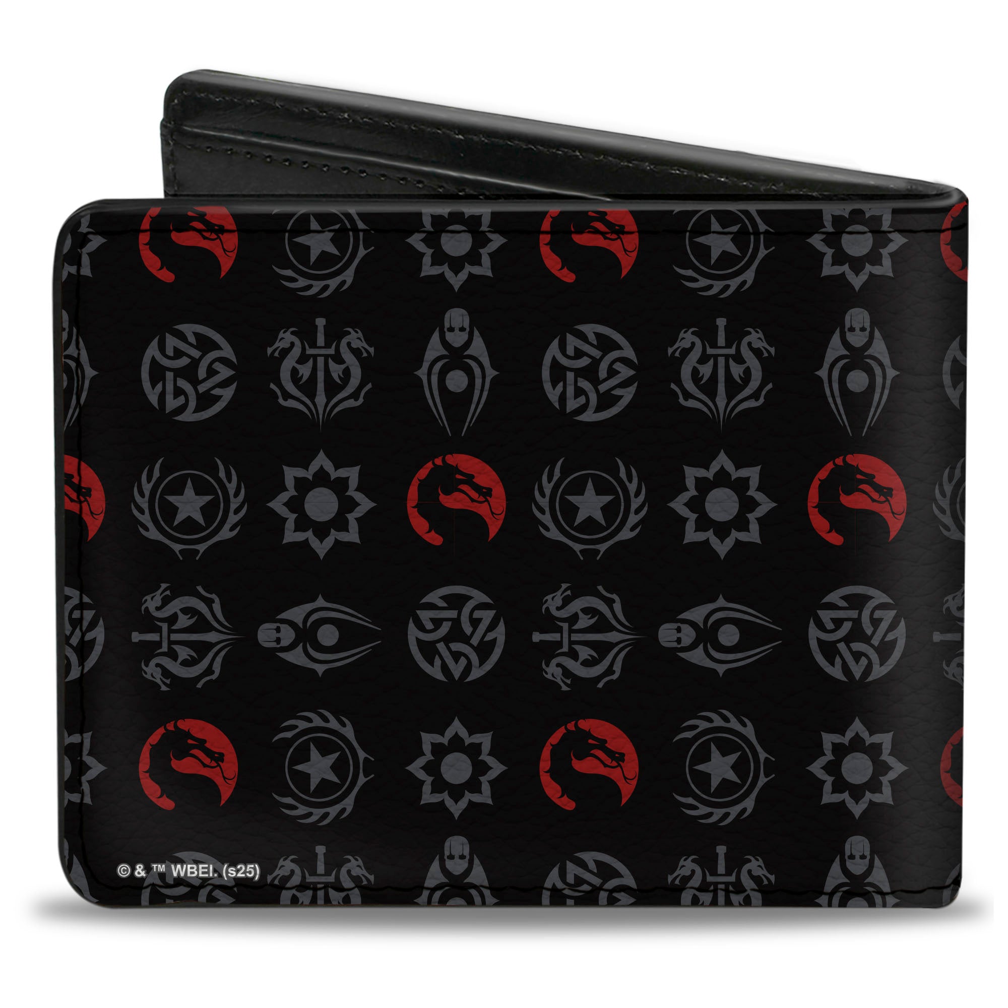 Bi-Fold Wallet - Mortal Kombat Fighter Icons Monogram Black/Gray/Red Bi-Fold Wallets Mortal Kombat