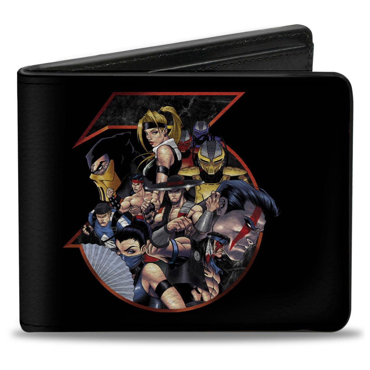 Bi-Fold Wallet - ULTIMATE MORTAL KOMBAT 3 Fighter Group Logo Black Bi-Fold Wallets Mortal Kombat