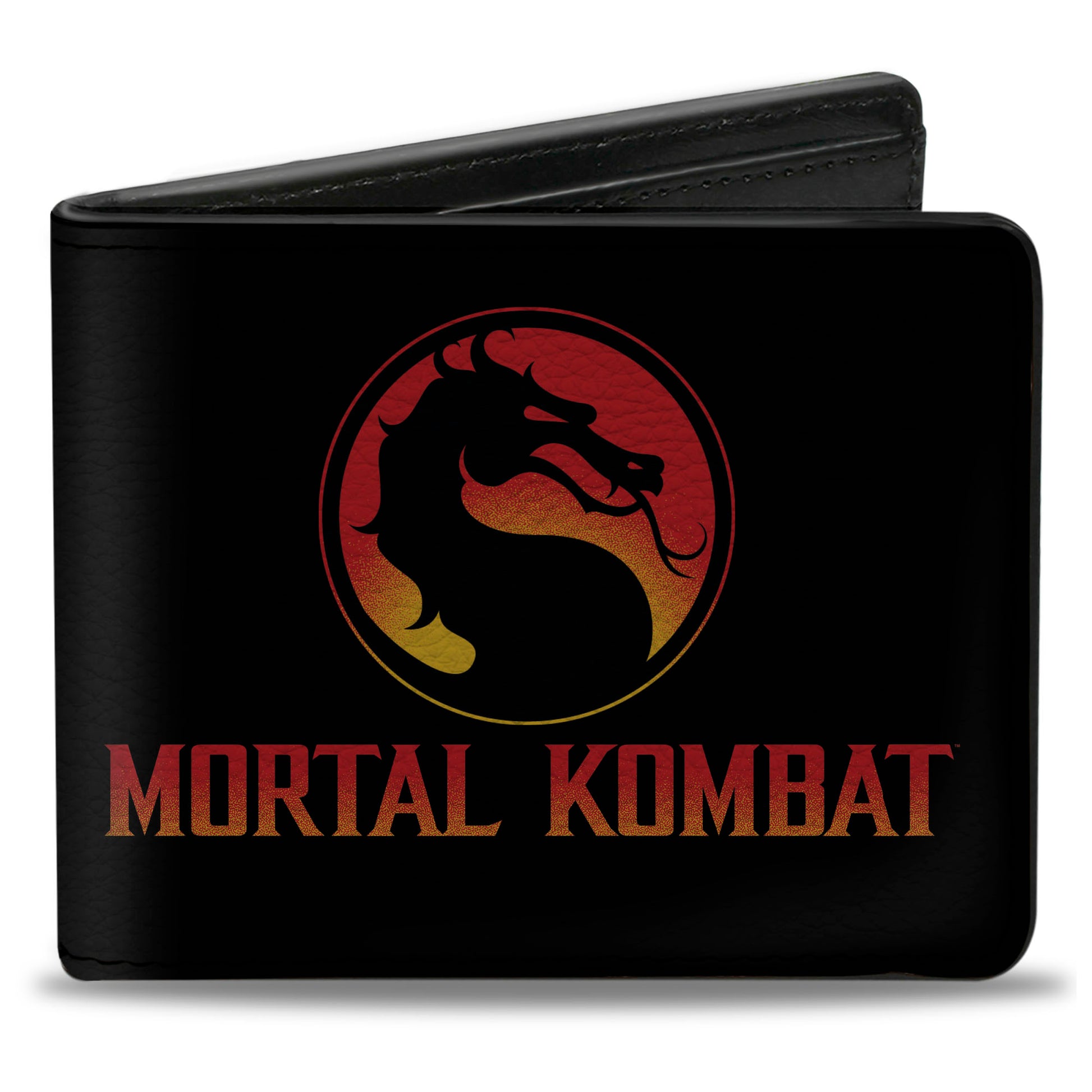 Bi-Fold Wallet - MORTAL KOMBAT Dragon Logo Black/Silver/Flames Bi-Fold Wallets Mortal Kombat