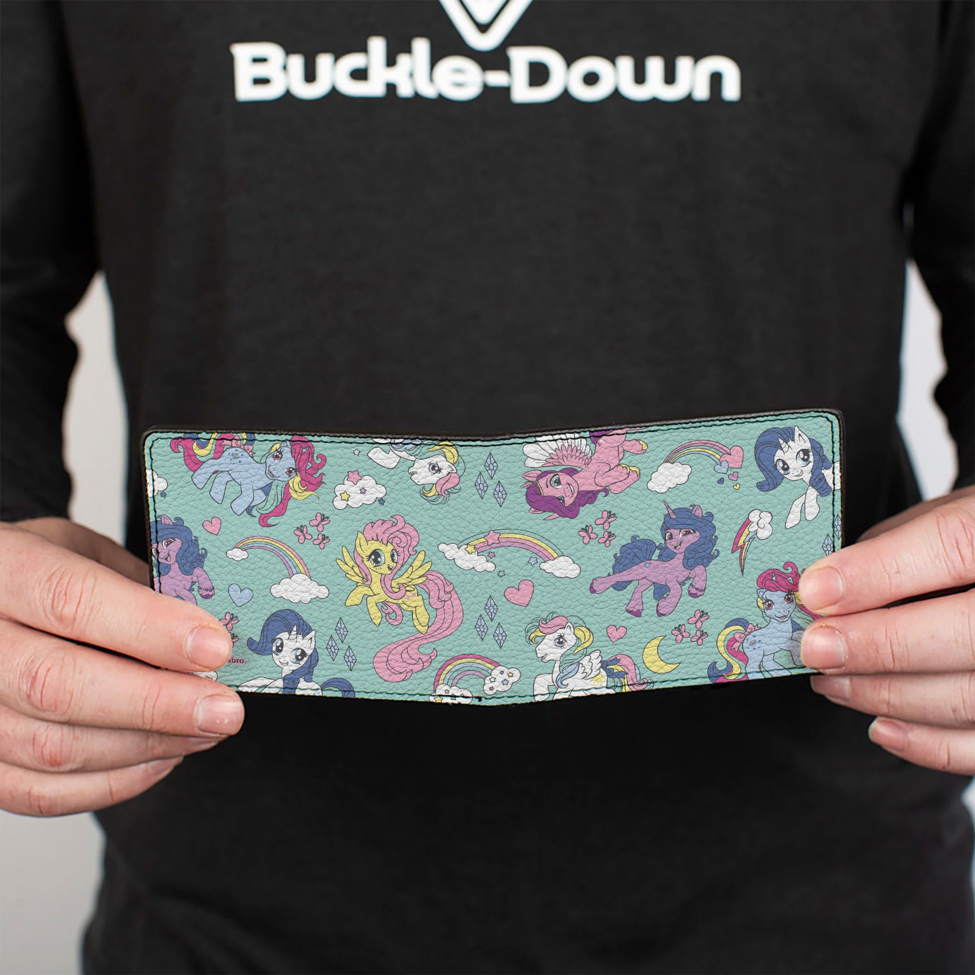 Bi-Fold Wallet - My Little Pony Generations Six Pony and Cutie Marks Collage Blue Bi-Fold Wallets Hasbro