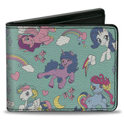 Bi-Fold Wallet - My Little Pony Generations Six Pony and Cutie Marks Collage Blue Bi-Fold Wallets Hasbro