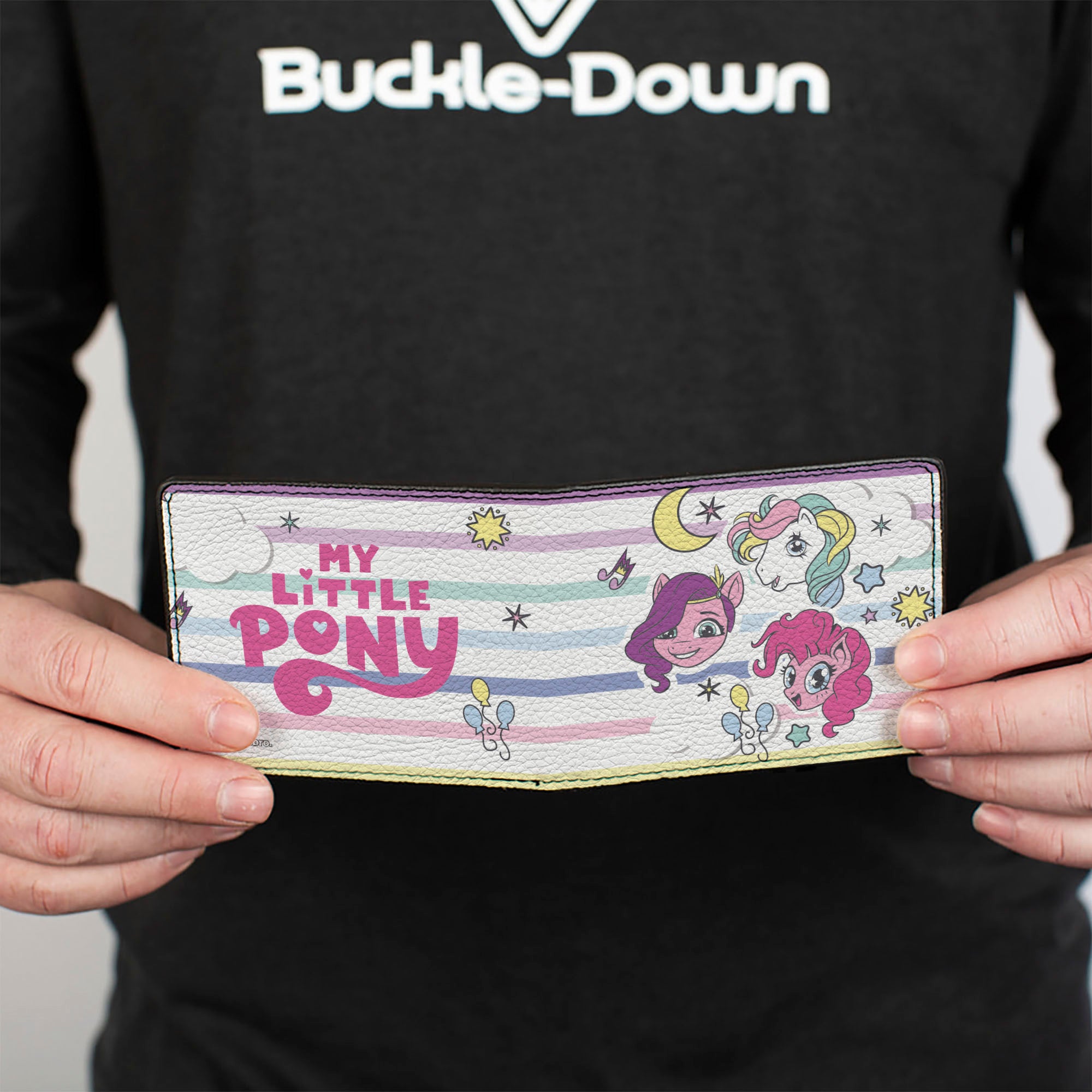 Bi-Fold Wallet - MY LITTLE PONY Three Pony Stripe and Logo White/Multi Color Bi-Fold Wallets Hasbro
