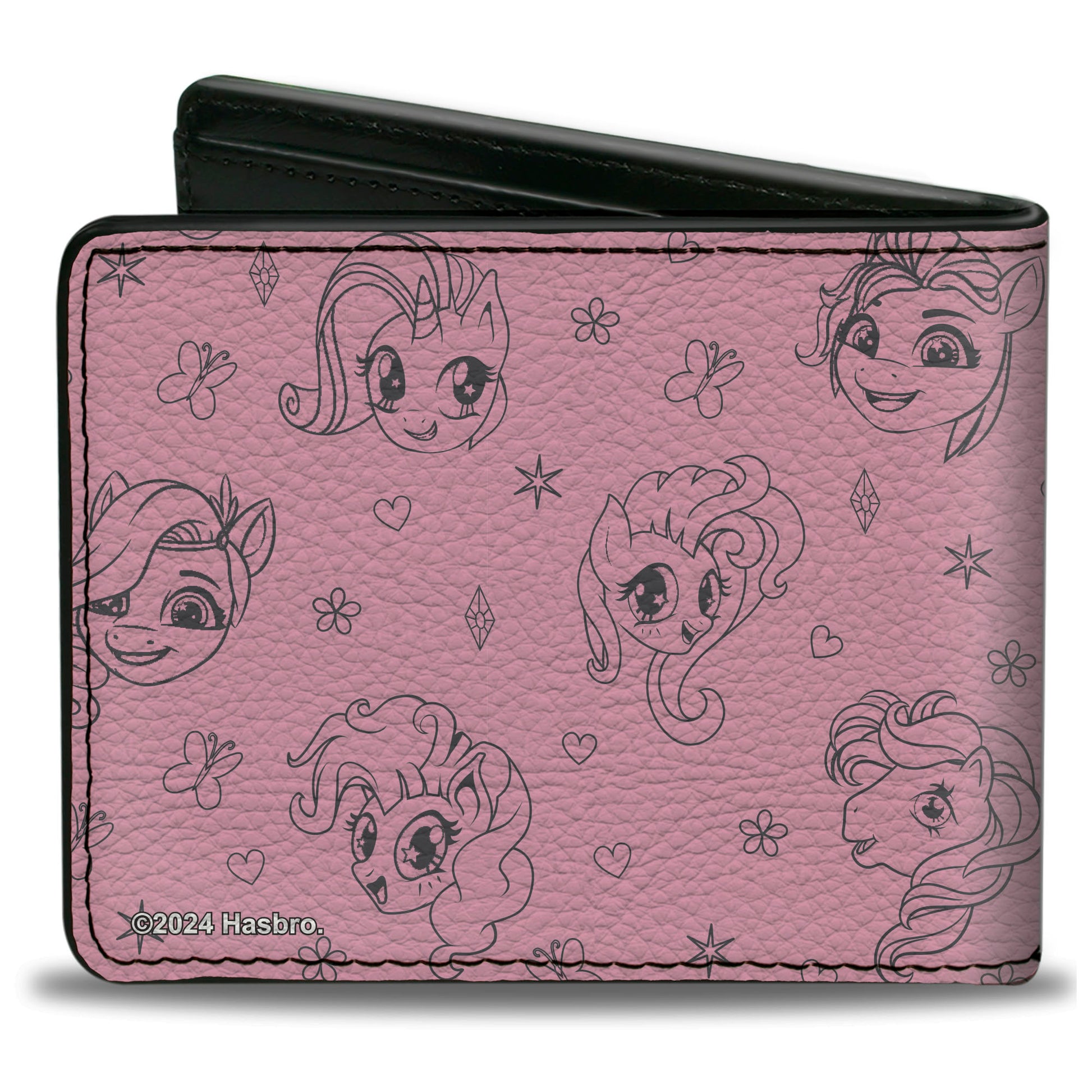 Bi-Fold Wallet - MY LITTLE PONY Title Logo with Pony and Cutie Mark Collage Pink Bi-Fold Wallets Hasbro