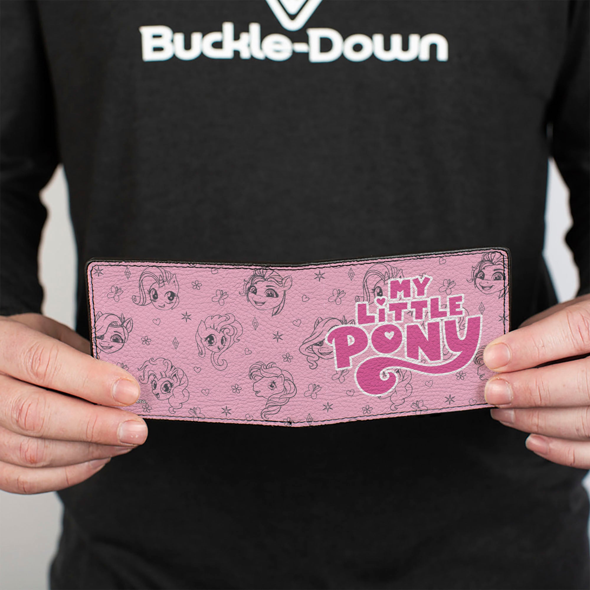 Bi-Fold Wallet - MY LITTLE PONY Title Logo with Pony and Cutie Mark Collage Pink Bi-Fold Wallets Hasbro