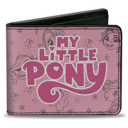 Bi-Fold Wallet - MY LITTLE PONY Title Logo with Pony and Cutie Mark Collage Pink Bi-Fold Wallets Hasbro