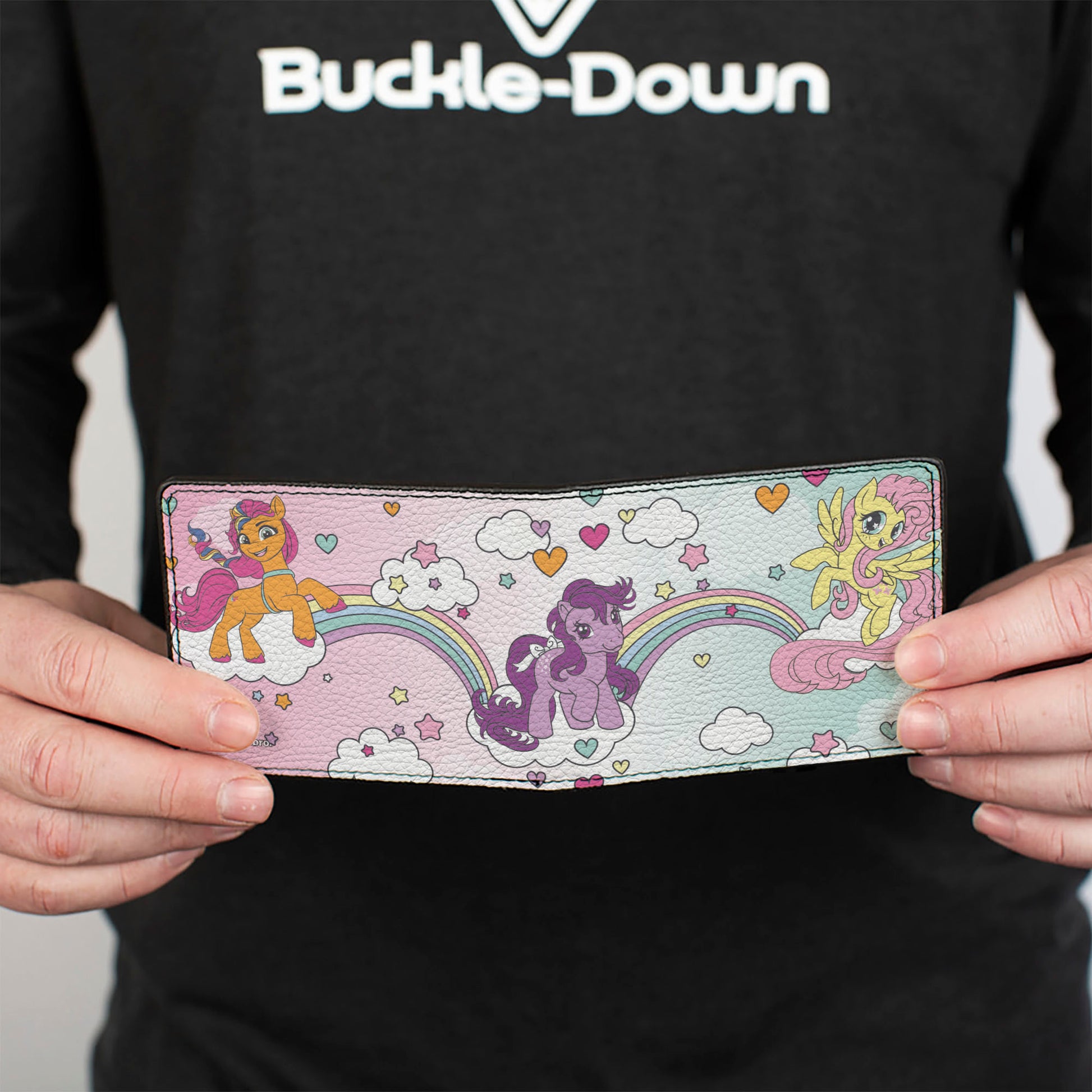 Bi-Fold Wallet - My Little Pony Three Pony Rainbow Cloud Scene Multi Color Bi-Fold Wallets Hasbro