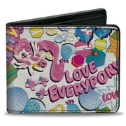 Bi-Fold Wallet - My Little Pony LOVE EVERYPONY Ponies and Icons Collage White/Multi Color Bi-Fold Wallets Hasbro