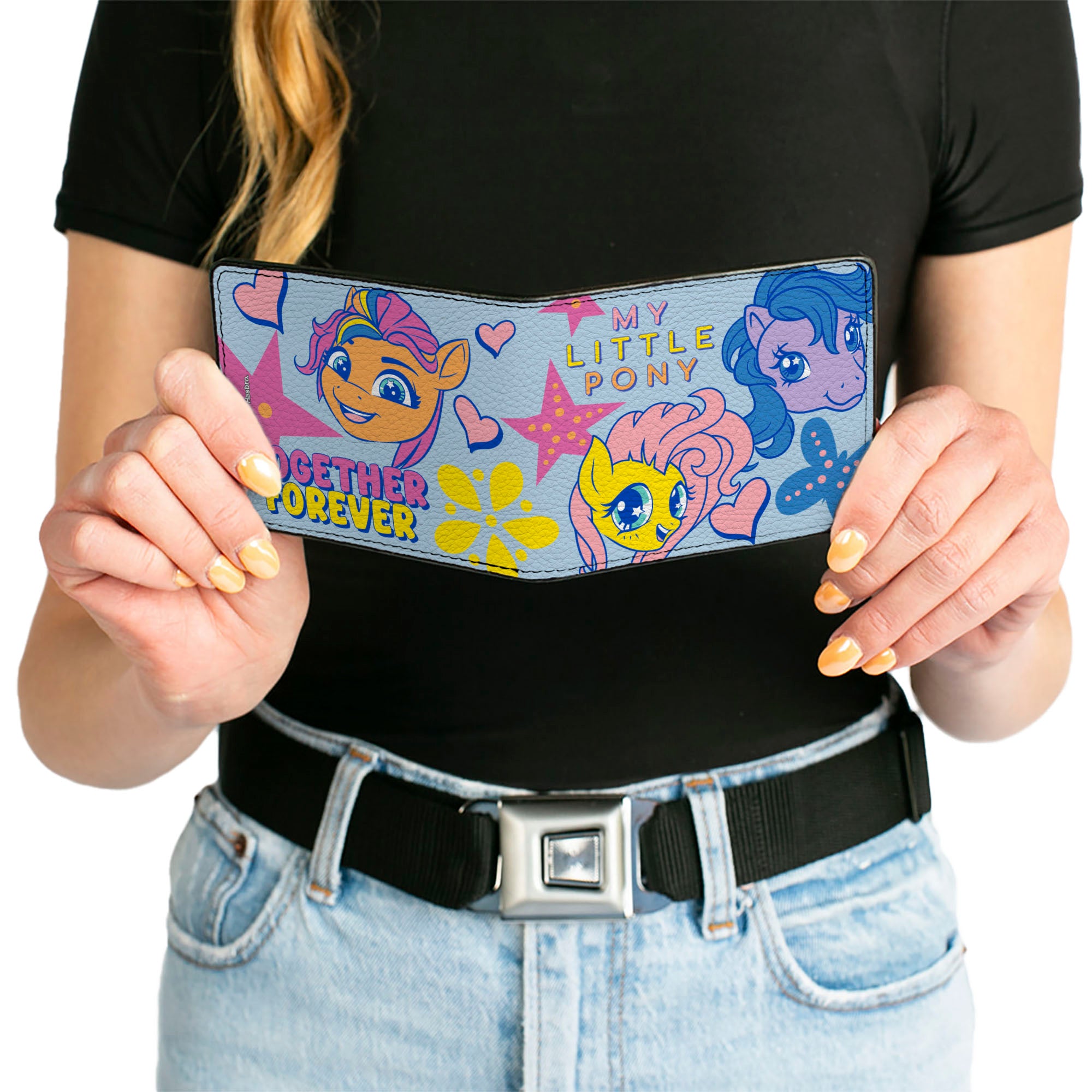 Bi-Fold Wallet - MY LITTLE PONY Three Ponies TOGETHER FOREVER Light Blue/Multi Color Bi-Fold Wallets My Little Pony