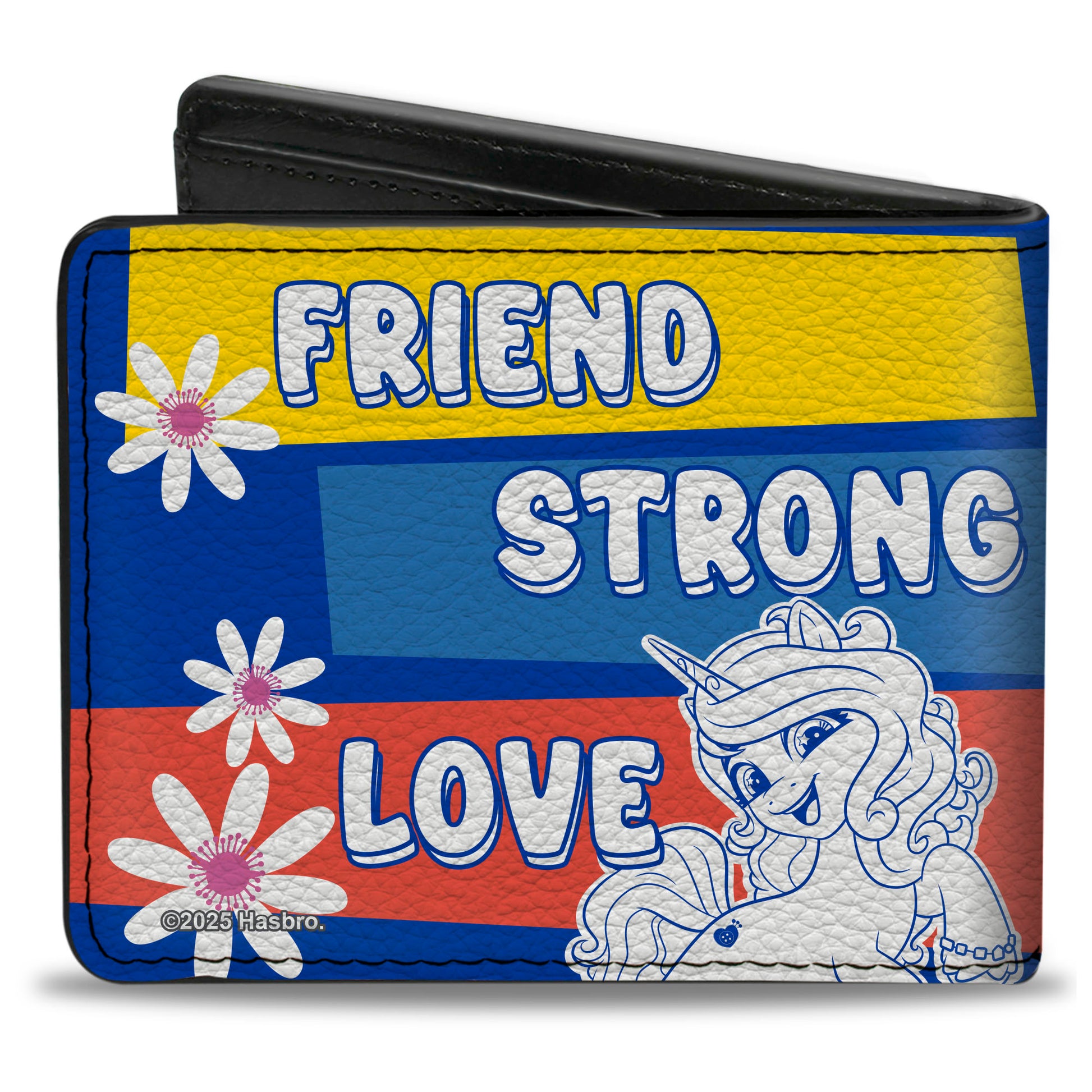 Bi-Fold Wallet - MY LITTLE PONY Three Ponies Trait Text Blocks Blue/Multi Color Bi-Fold Wallets My Little Pony