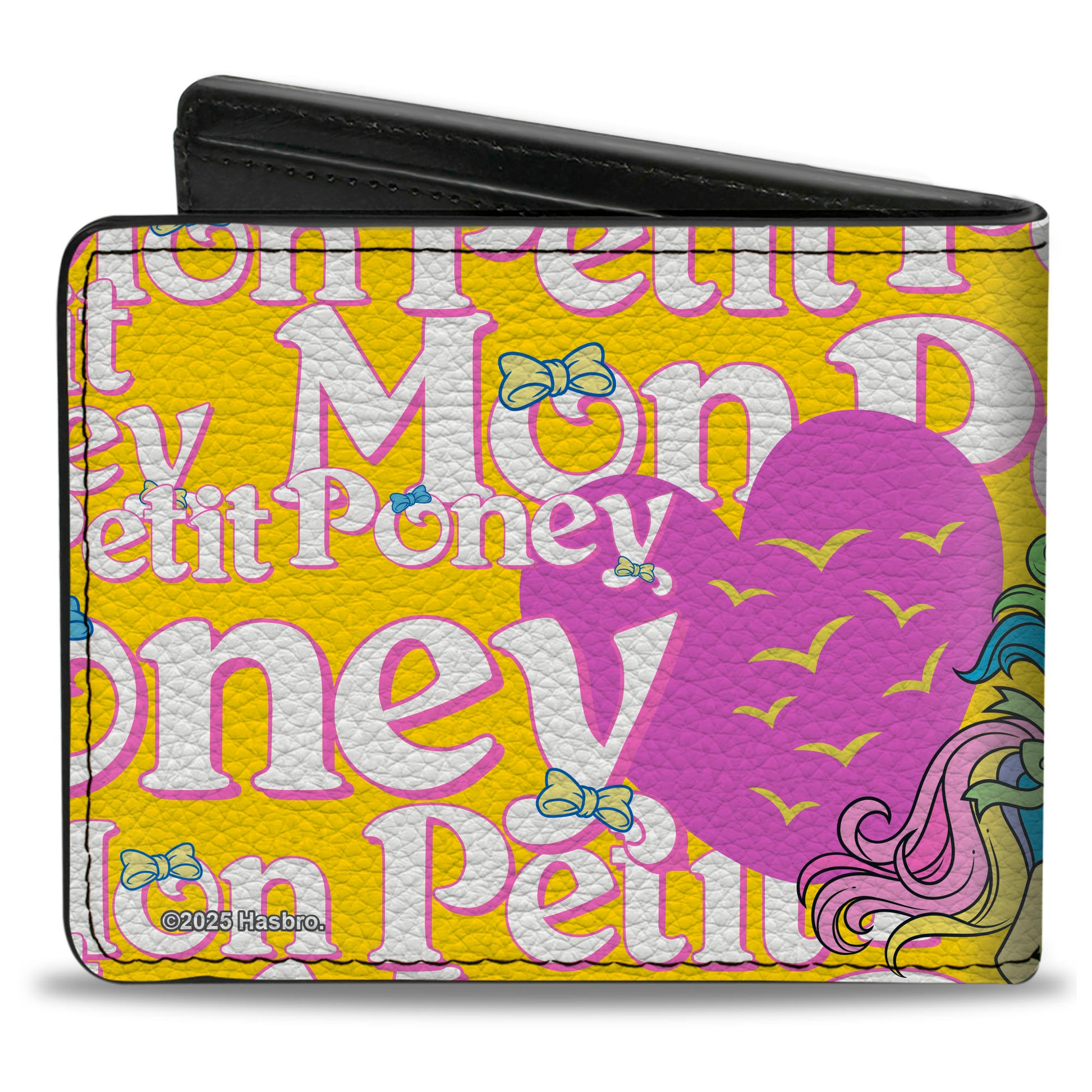 Bi-Fold Wallet - MON PETIT PONEY Two Ponies and Cutie Marks Collage Yellow/Pink Bi-Fold Wallets My Little Pony