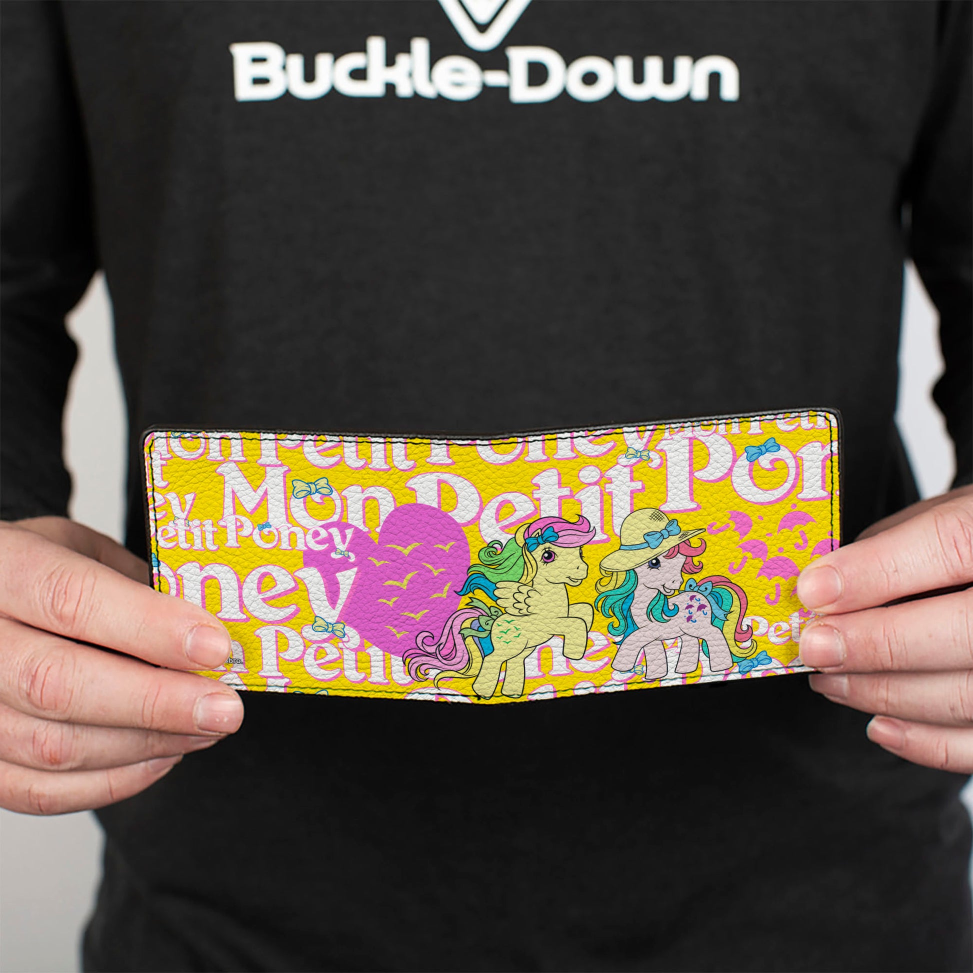 Bi-Fold Wallet - MON PETIT PONEY Two Ponies and Cutie Marks Collage Yellow/Pink Bi-Fold Wallets My Little Pony