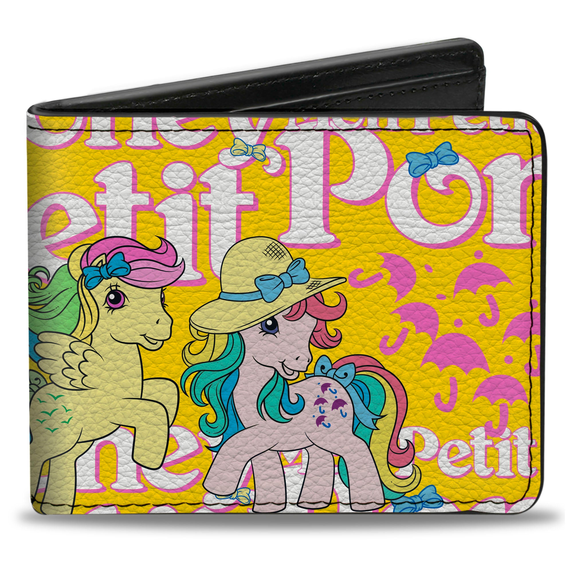 Bi-Fold Wallet - MON PETIT PONEY Two Ponies and Cutie Marks Collage Yellow/Pink Bi-Fold Wallets My Little Pony
