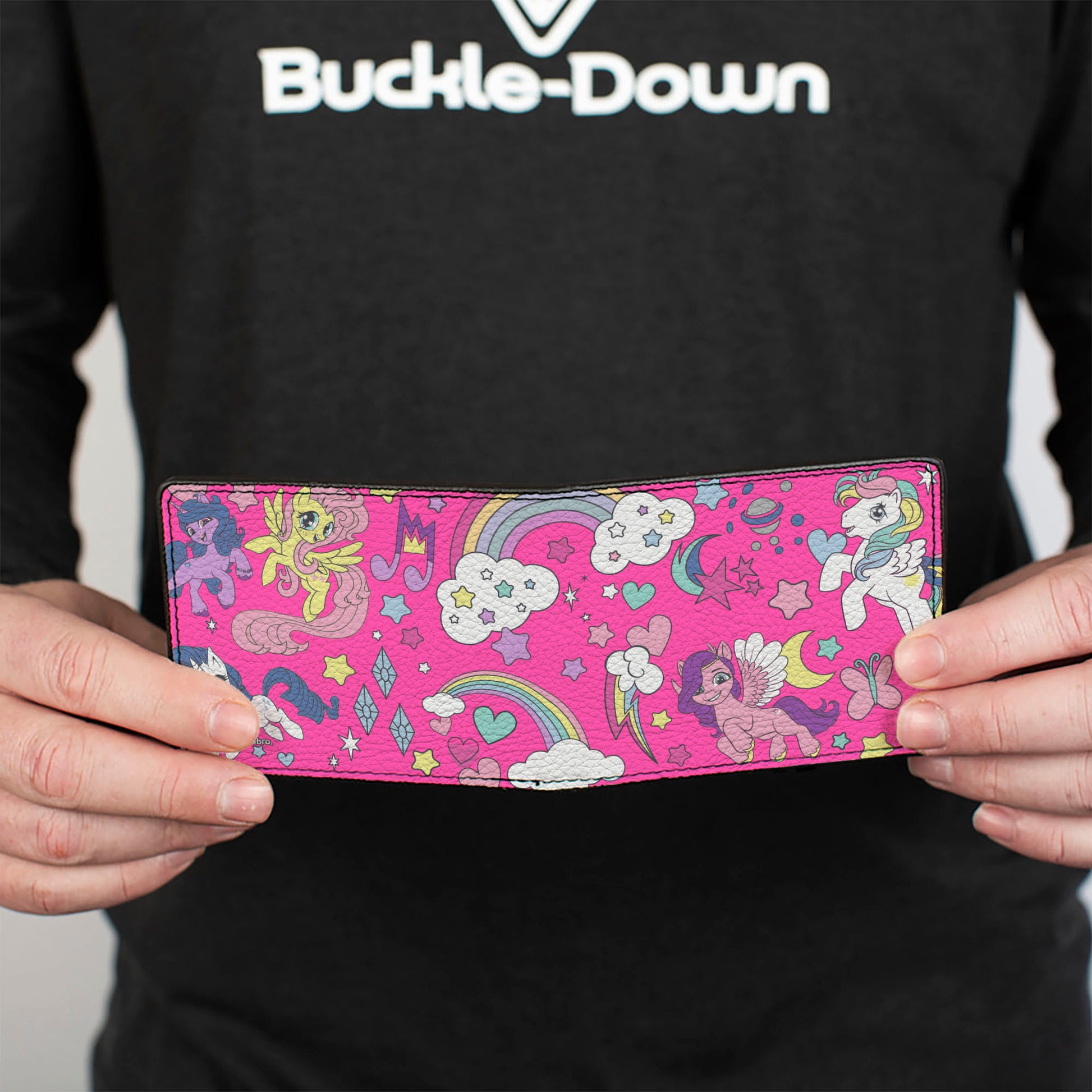 Bi-Fold Wallet - My Little Pony Five Ponies and Cutie Marks Collage Pink/Multi Color Bi-Fold Wallets My Little Pony