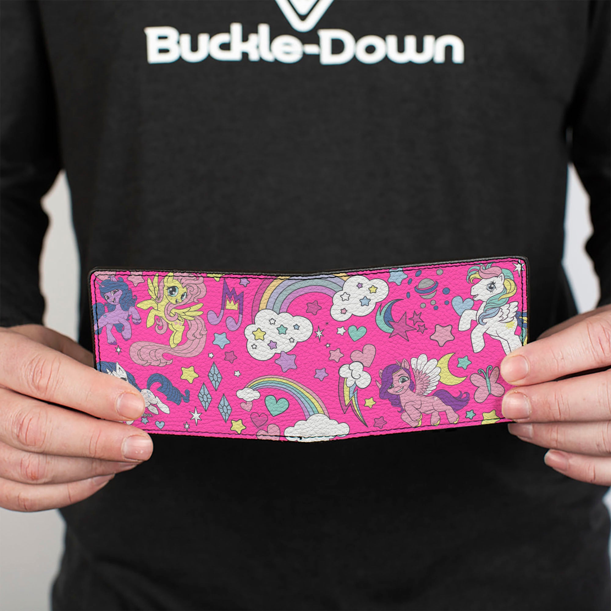 Bi-Fold Wallet - My Little Pony Five Ponies and Cutie Marks Collage Pink/Multi Color Bi-Fold Wallets My Little Pony