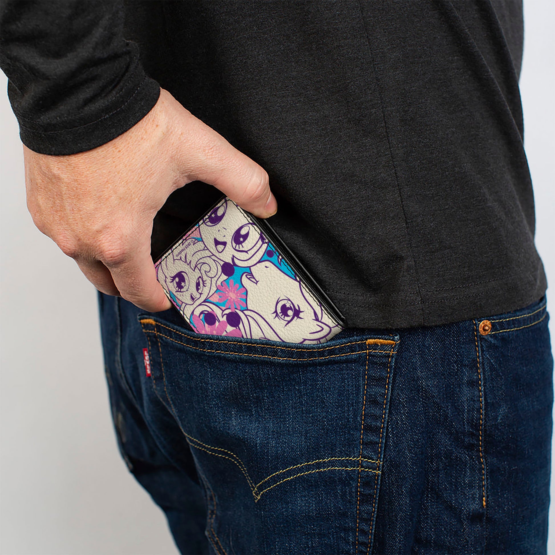 Bi-Fold Wallet - MY LITTLE PONY Five Ponies Faces and Flowers Collage Blues/Pinks/White Bi-Fold Wallets My Little Pony