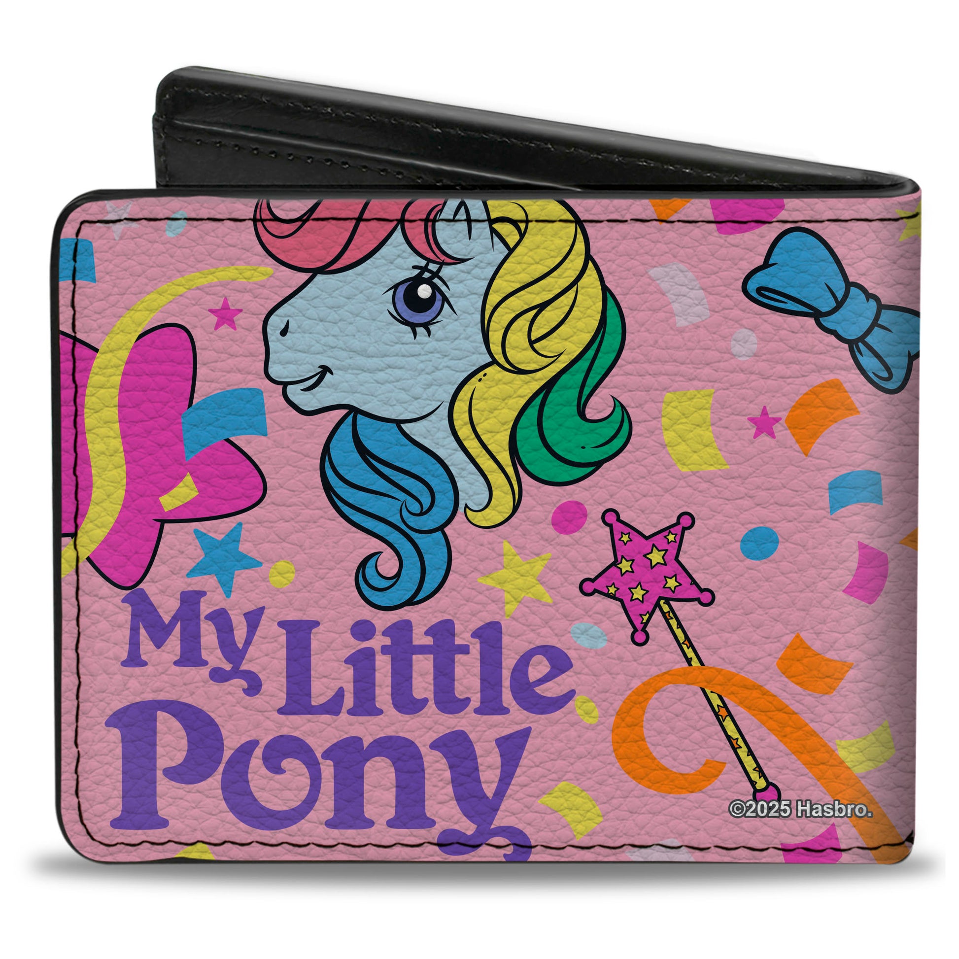 Bi-Fold Wallet - MY LITTLE PONY Three Pony Confetti Party and Title Logo Pink/Multi Color Bi-Fold Wallets My Little Pony