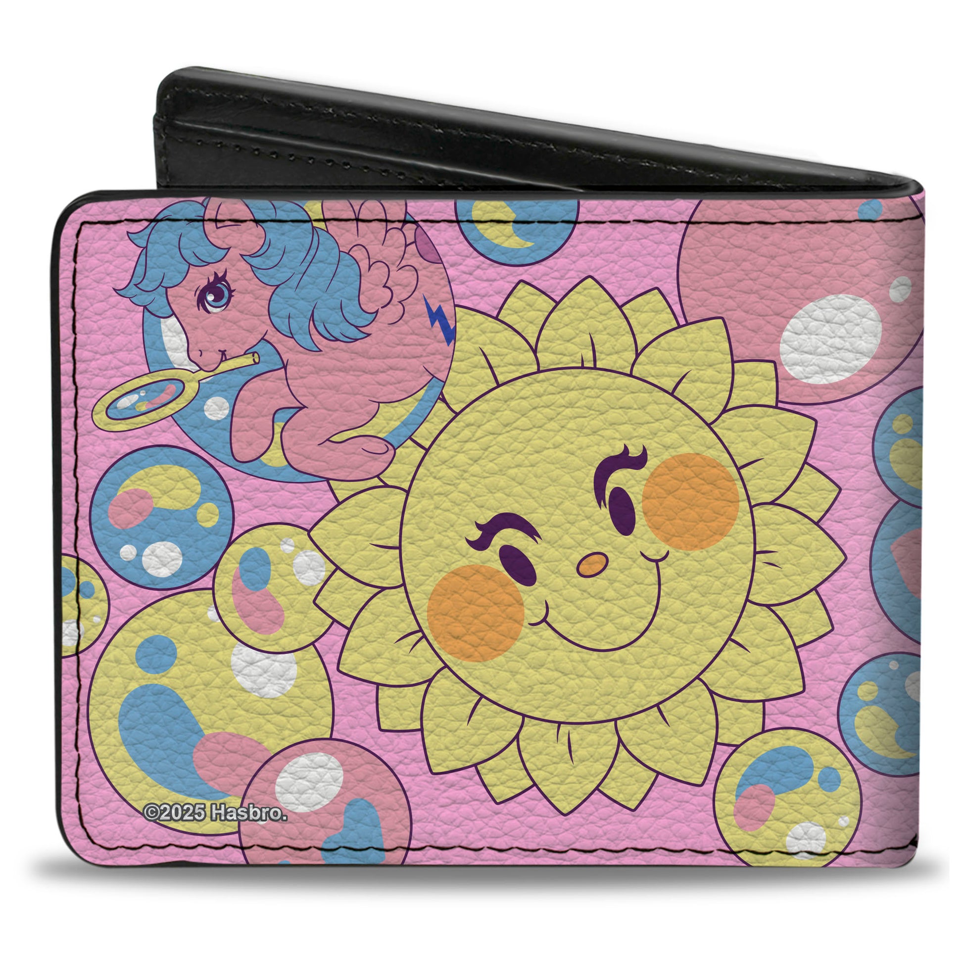 Bi-Fold Wallet - MY LITTLE PONY Two Pony Sunshine Bubbles and Title Logo Pink/Multi Color Bi-Fold Wallets My Little Pony