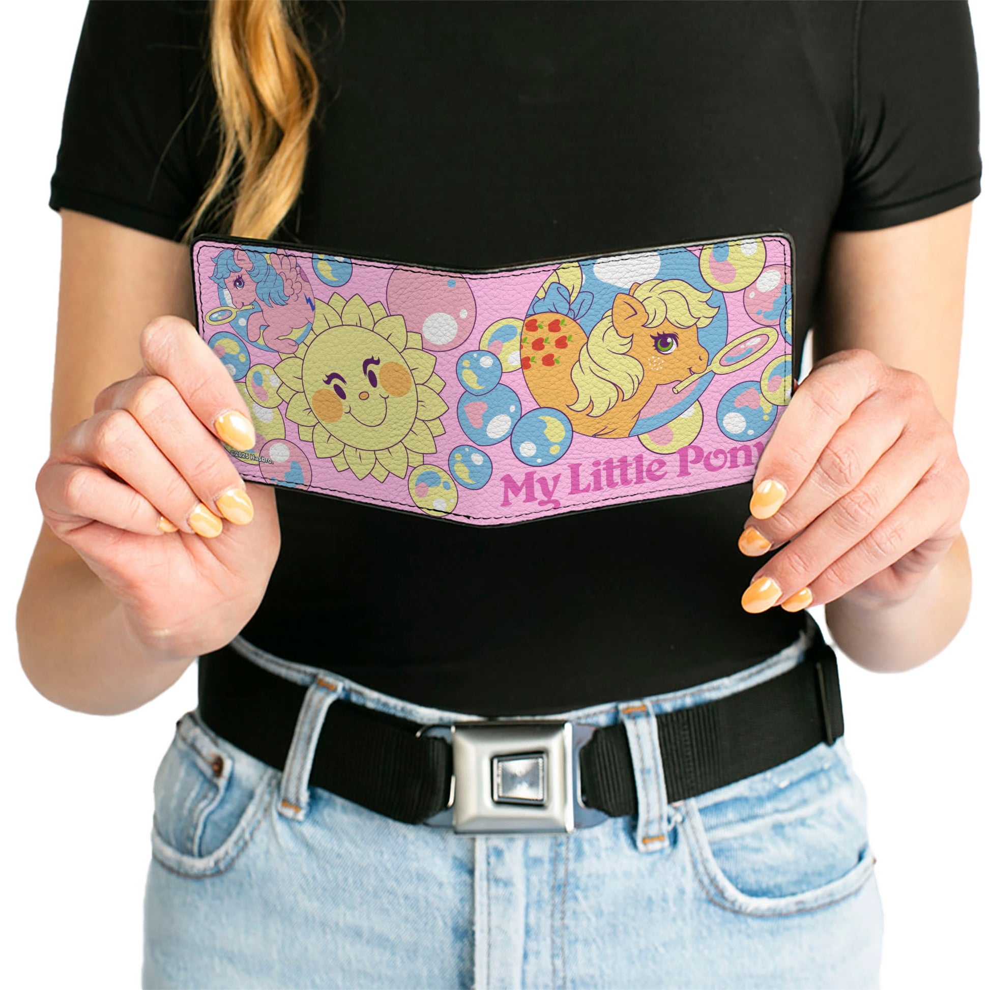 Bi-Fold Wallet - MY LITTLE PONY Two Pony Sunshine Bubbles and Title Logo Pink/Multi Color Bi-Fold Wallets My Little Pony