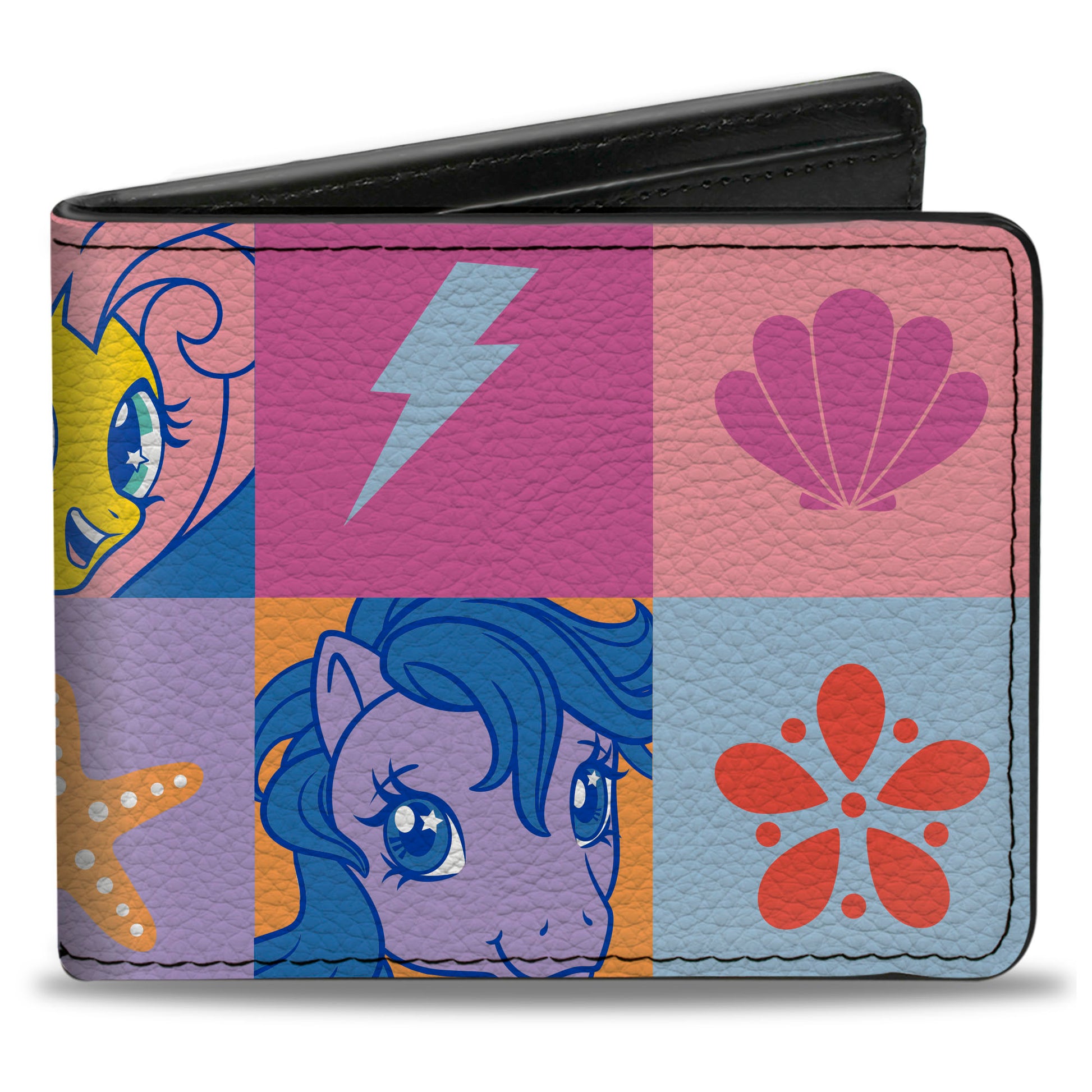 buckle down Bi-Fold Wallet - My Little Pony Faces and Cutie Mark Blocks Multi Color