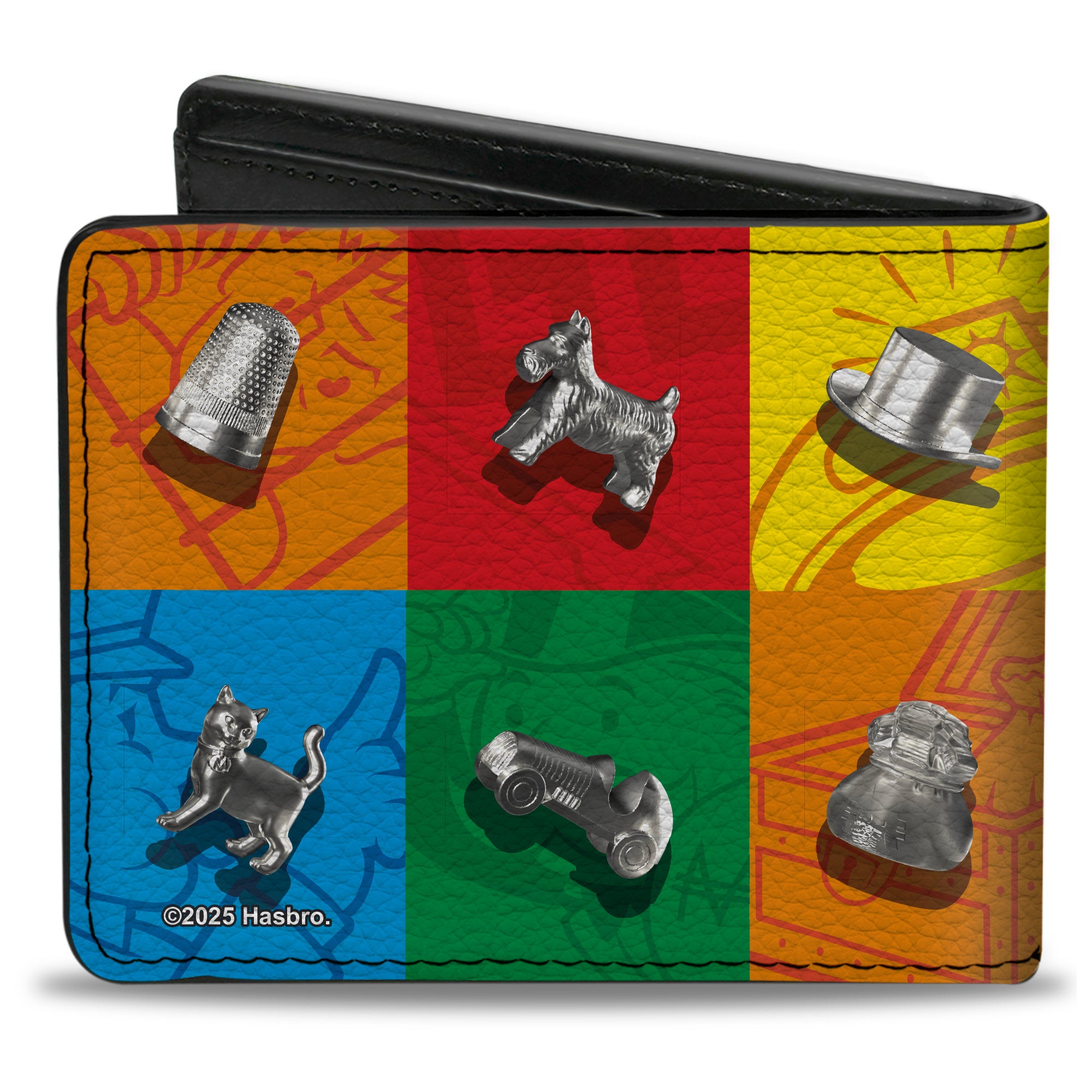 Bi-Fold Wallet - Monopoly Game Token Blocks Multi Color/Silver Bi-Fold Wallets Hasbro