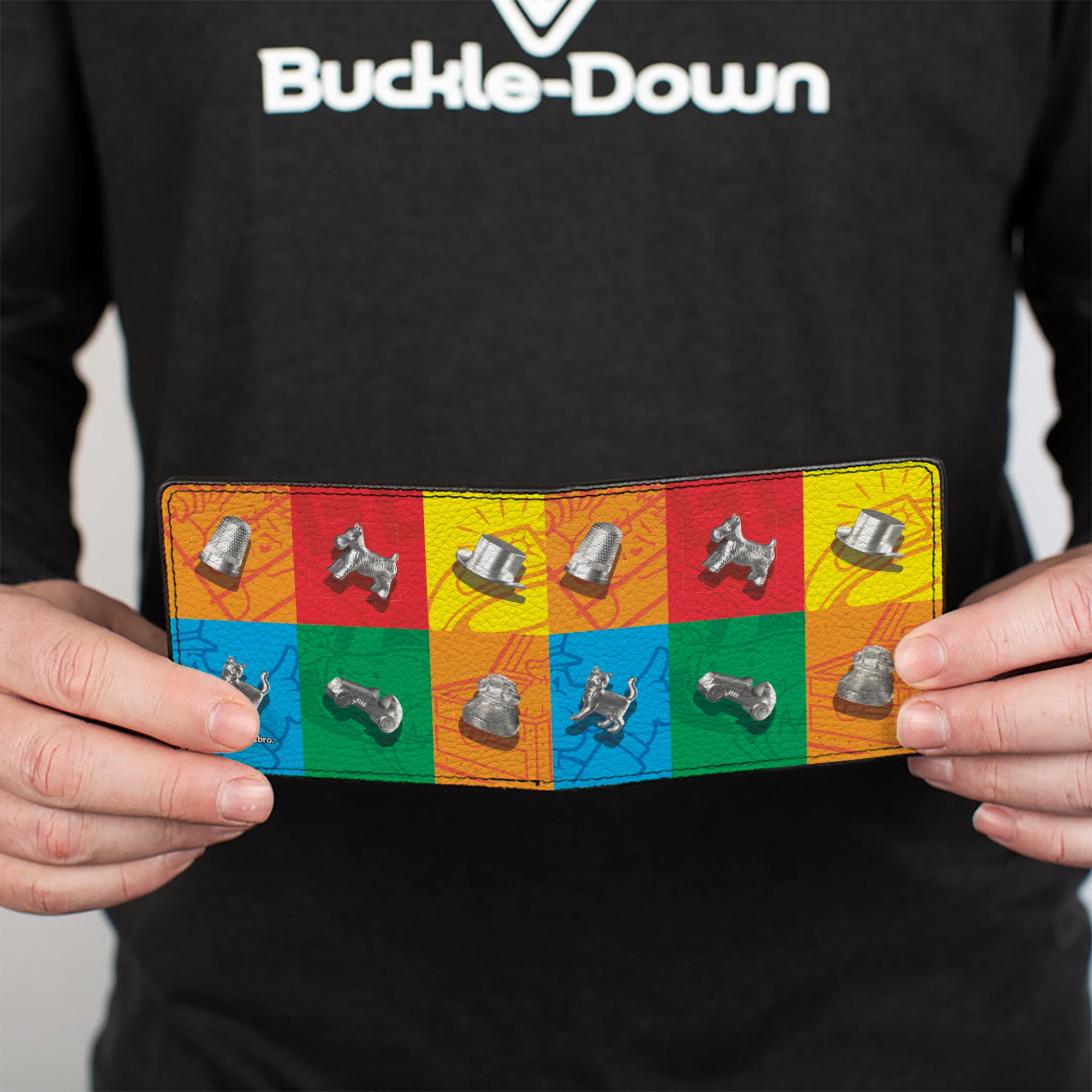 Bi-Fold Wallet - Monopoly Game Token Blocks Multi Color/Silver Bi-Fold Wallets Hasbro