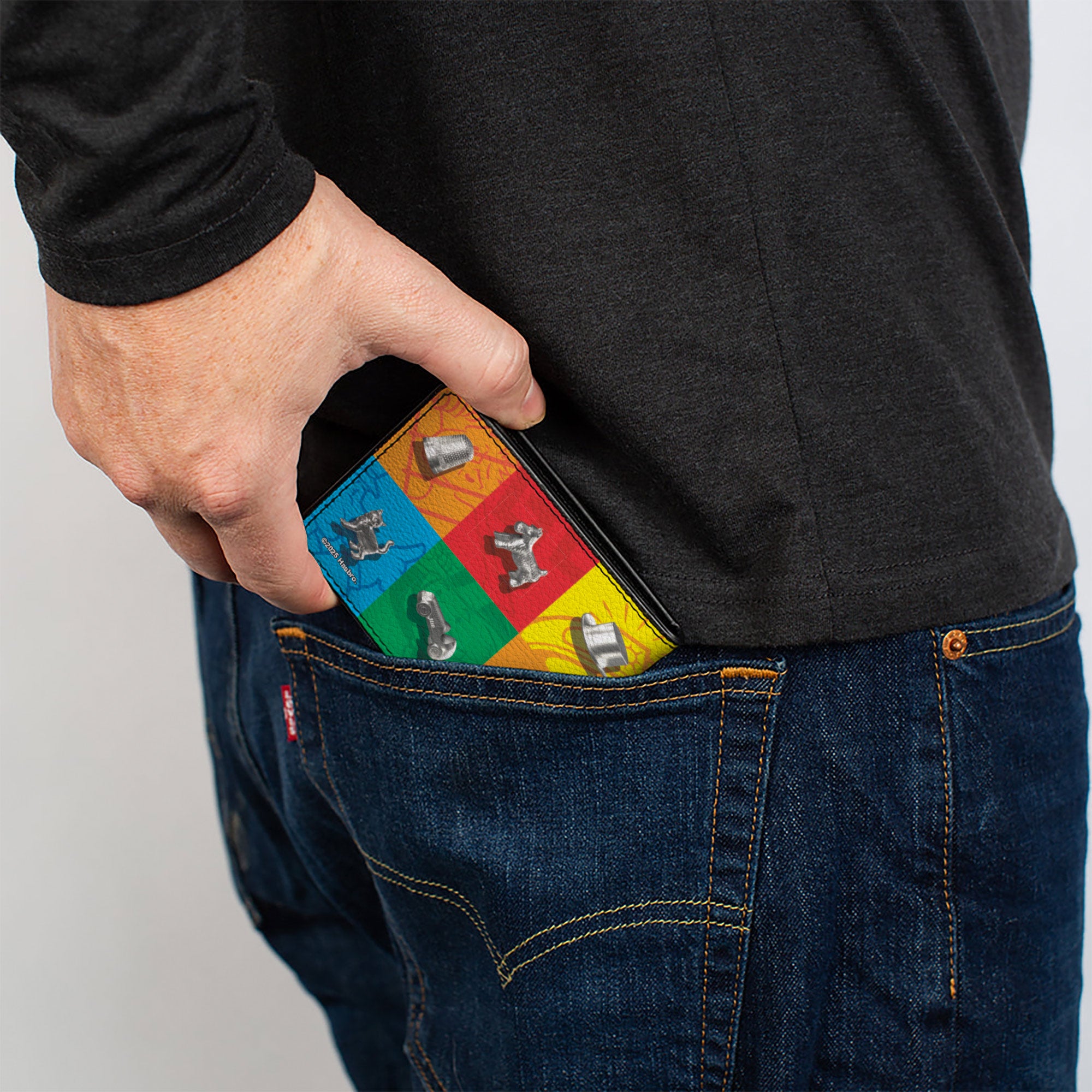 Bi-Fold Wallet - Monopoly Game Token Blocks Multi Color/Silver Bi-Fold Wallets Hasbro