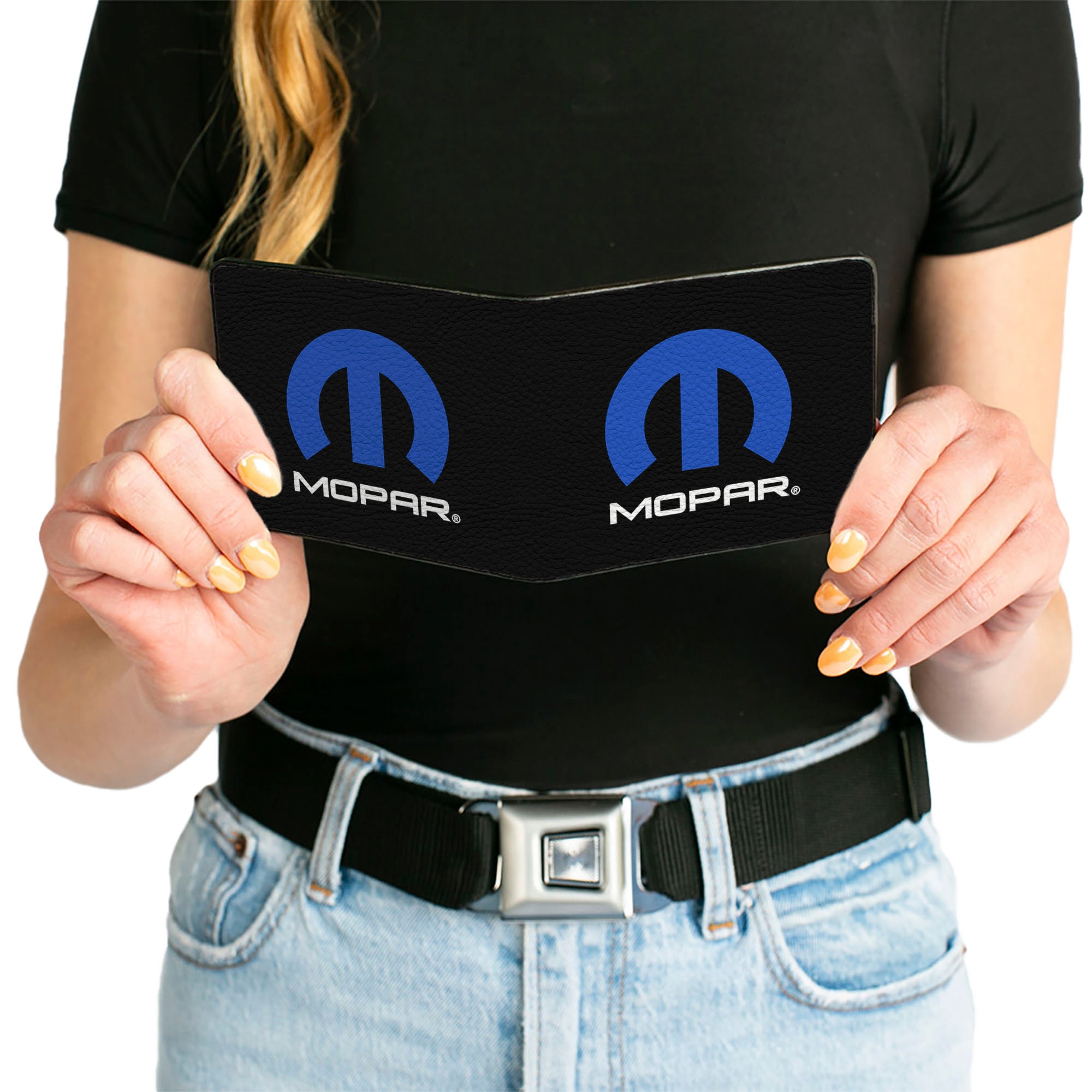 Bi-Fold Wallet - MOPAR Logo Black Blue White Bi-Fold Wallets Mopar
