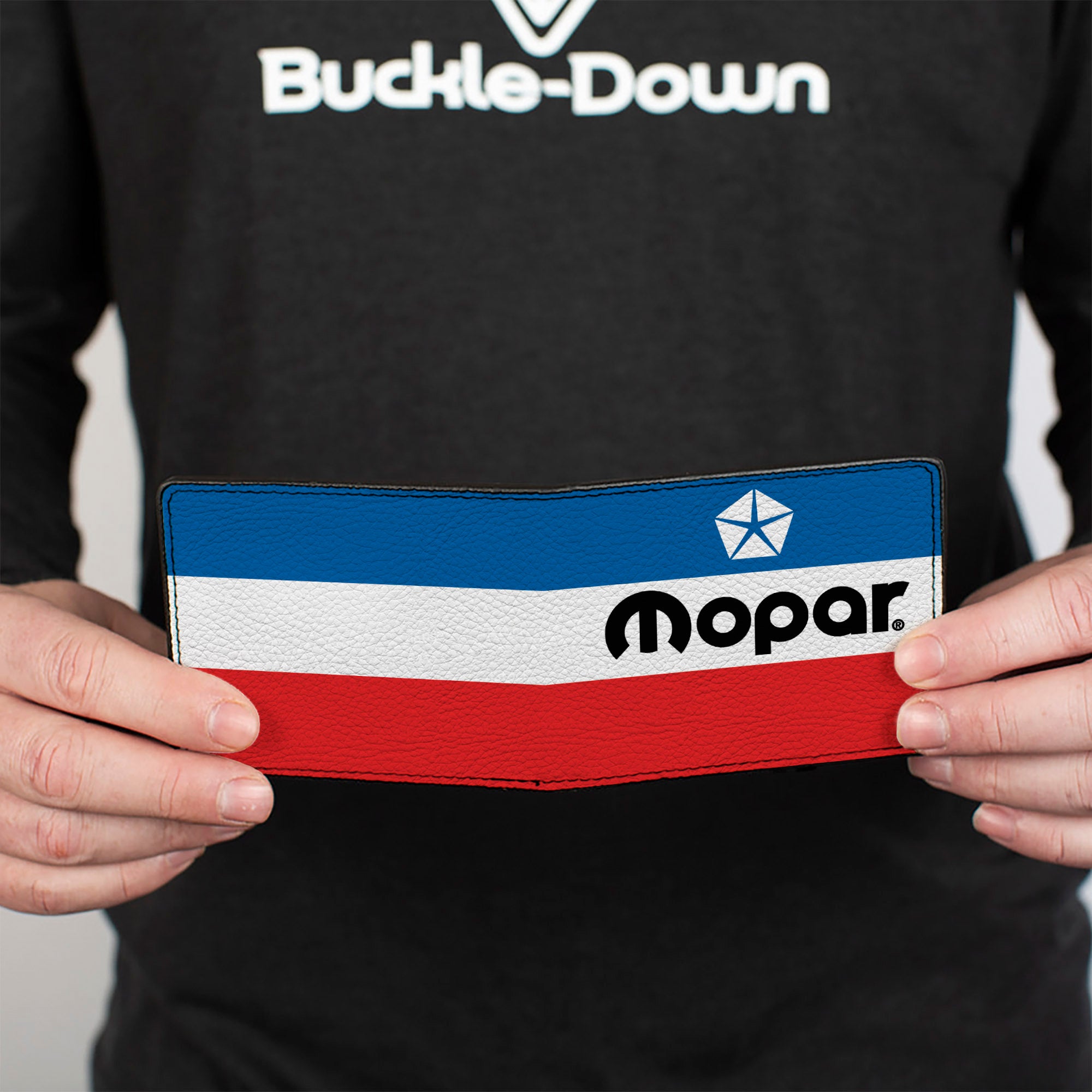 Bi-Fold Wallet - MOPAR Chrysler Logo White Blue Red Black Bi-Fold Wallets Mopar