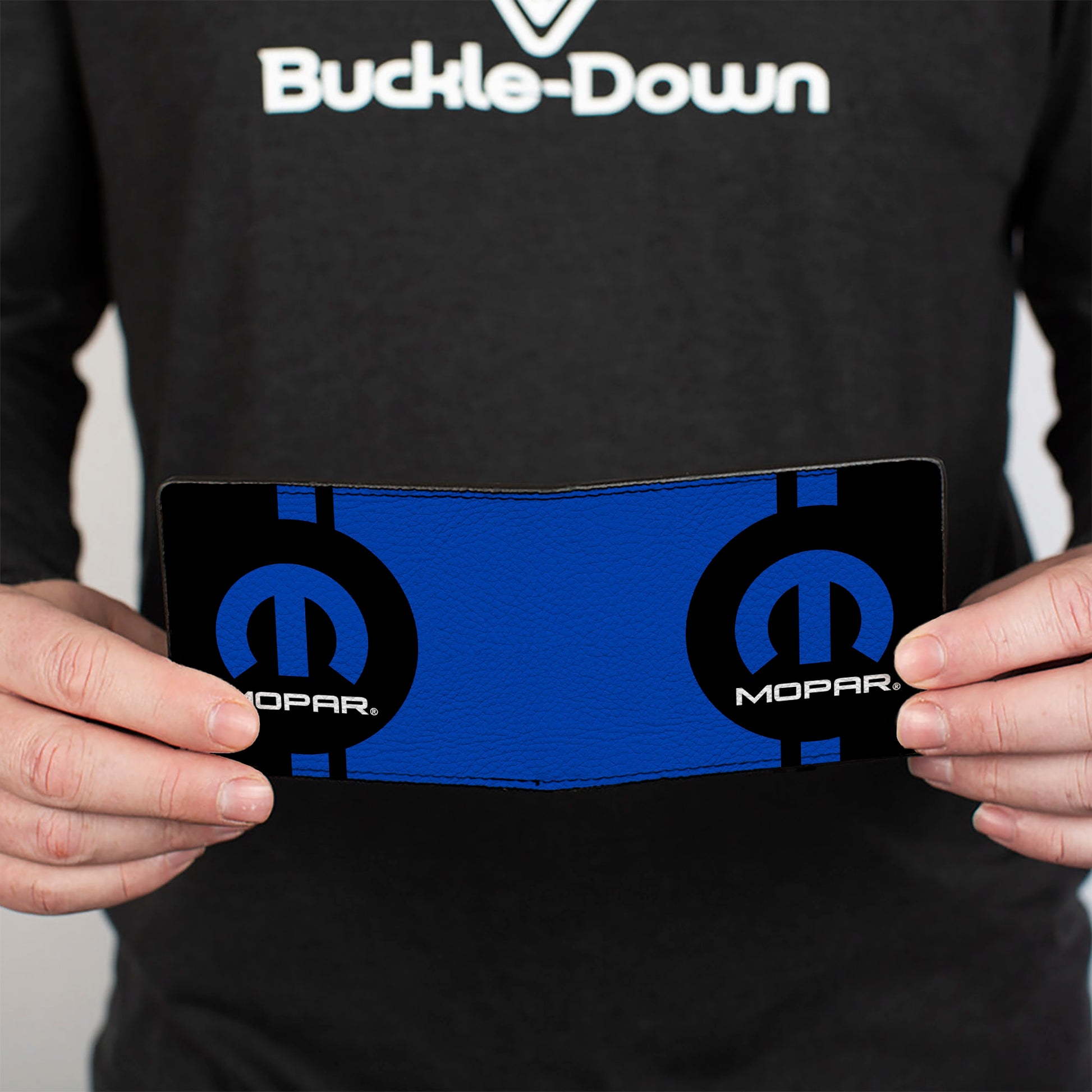 Bi-Fold Wallet - MOPAR Logo Stripe2 Black Blue Bi-Fold Wallets Mopar