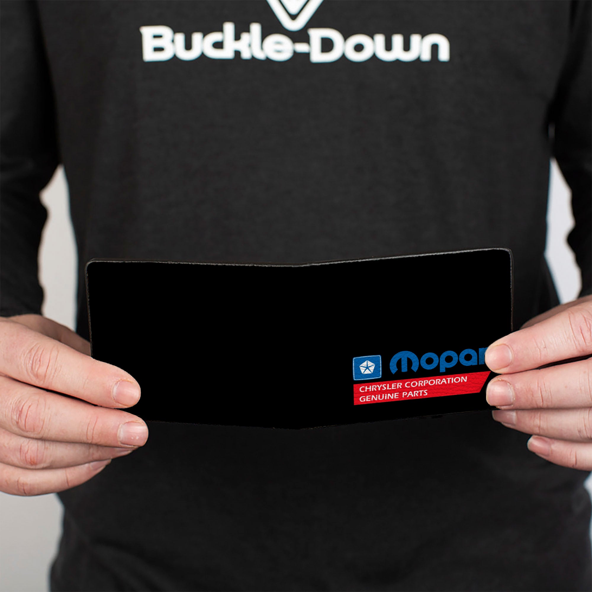 Bi-Fold Wallet - MOPAR 1985-1990 Logo-CHRYSLER CORPORATION GENUINE PARTS Black Blue Red White Bi-Fold Wallets Mopar