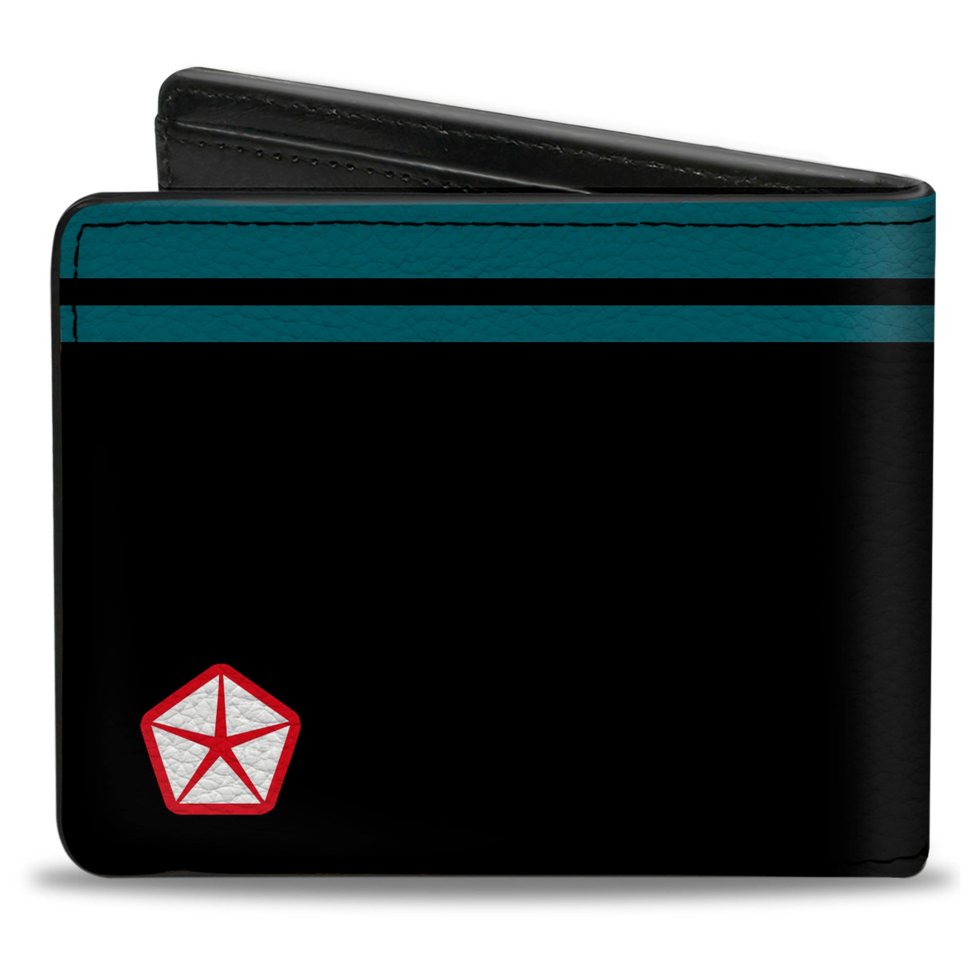 Bi-Fold Wallet - MOPAR 1954-1958 Logo + Chrysler Logo Top Stripe Black Blue Red White Bi-Fold Wallets Mopar