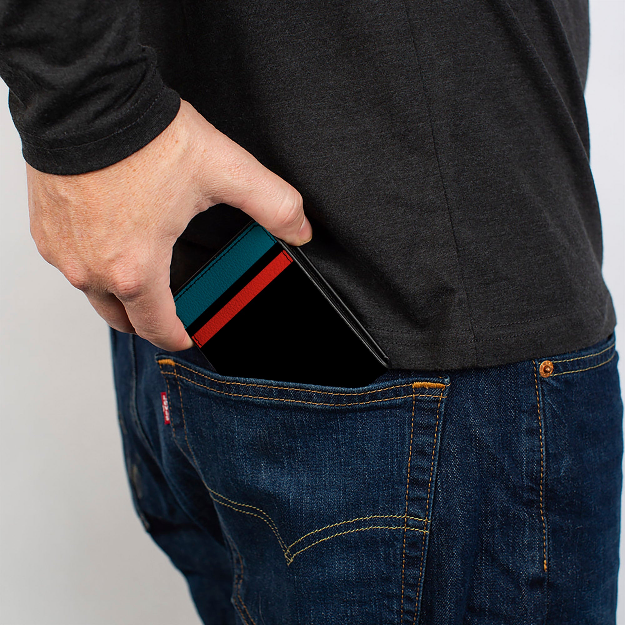 Bi-Fold Wallet - MOPAR 1954-1958 Logo + Side Stripe Black Blue Red Bi-Fold Wallets Mopar