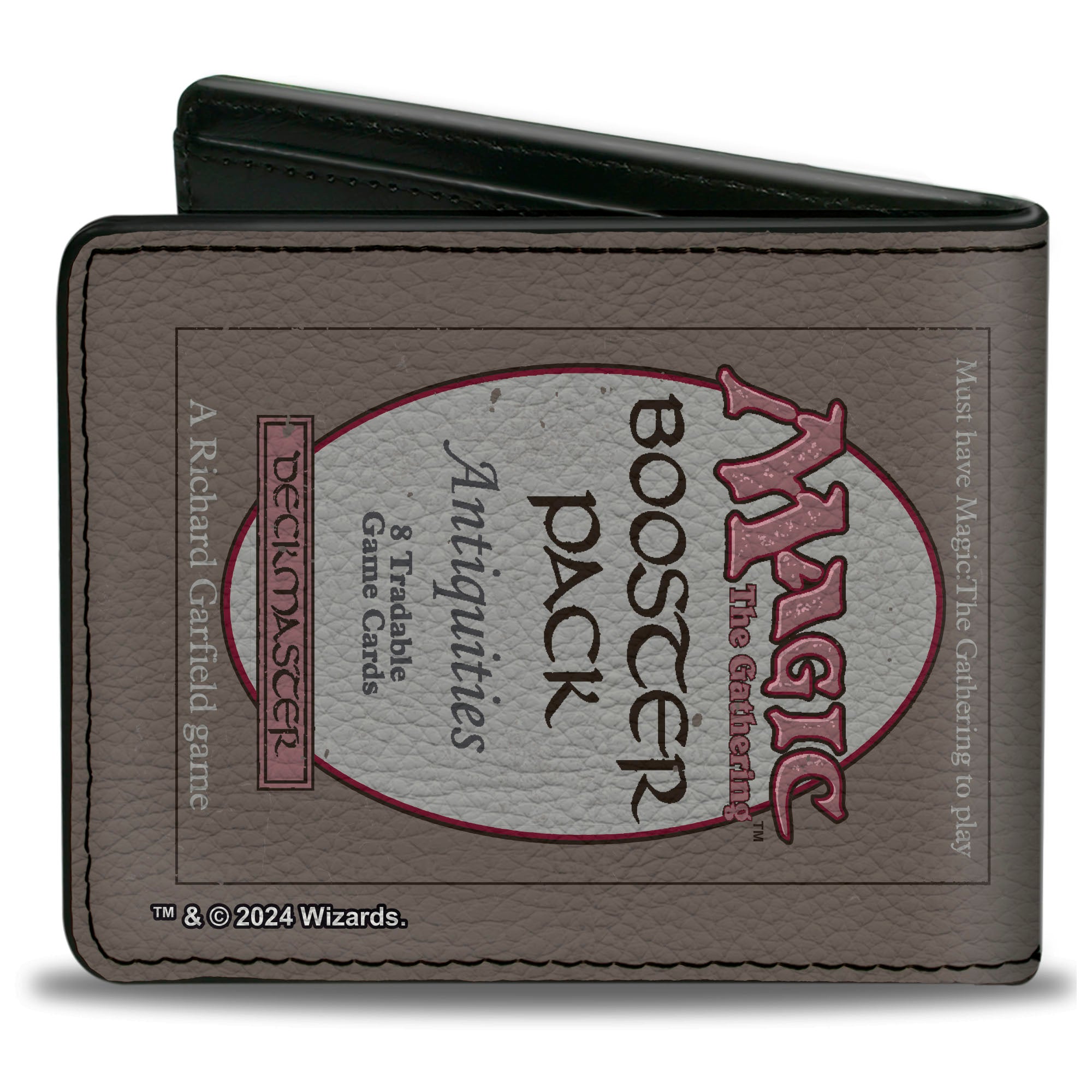 Bi-Fold Wallet - Magic the Gathering ANTIQUITIES BOOSTER PACK Deckmaster Card Replica Grays/Reds Bi-Fold Wallets Wizards of the Coast