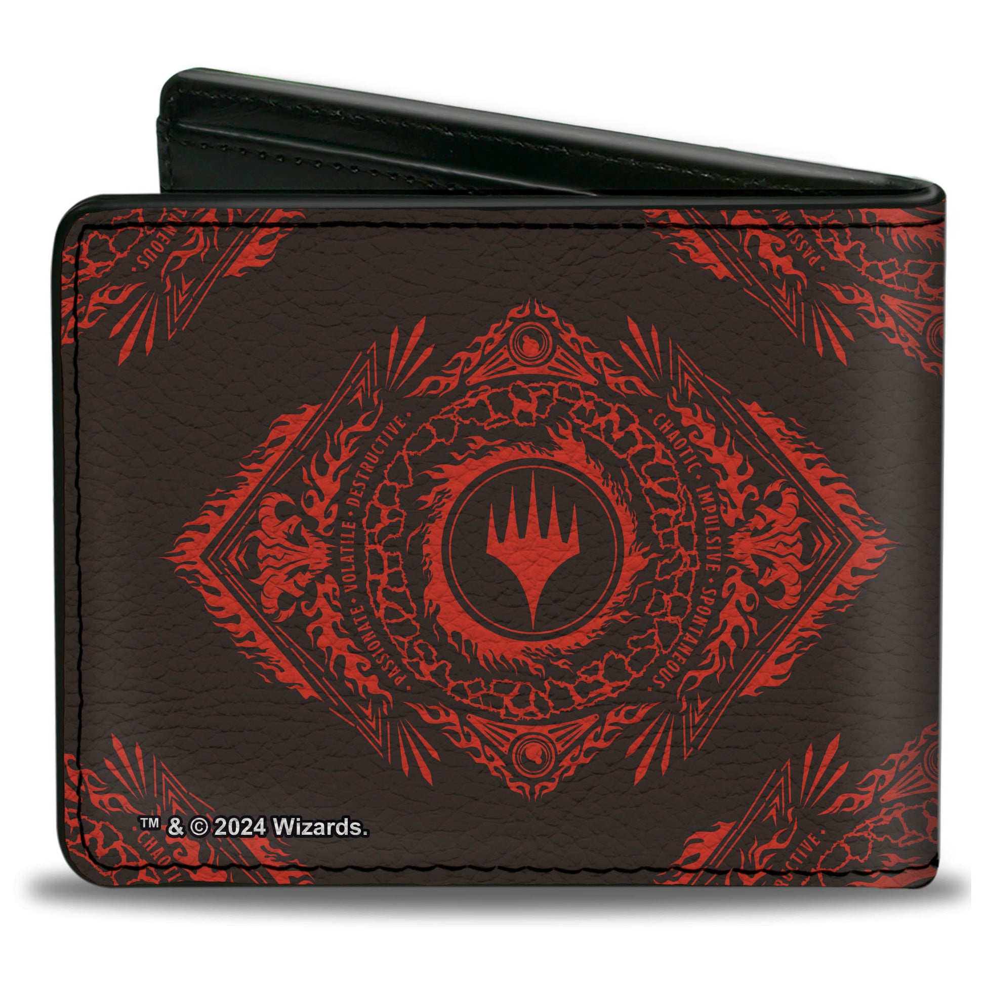 Bi-Fold Wallet - Magic the Gathering Planeswalker Mountain Mana Traits Black/Red Bi-Fold Wallets Magic the Gathering