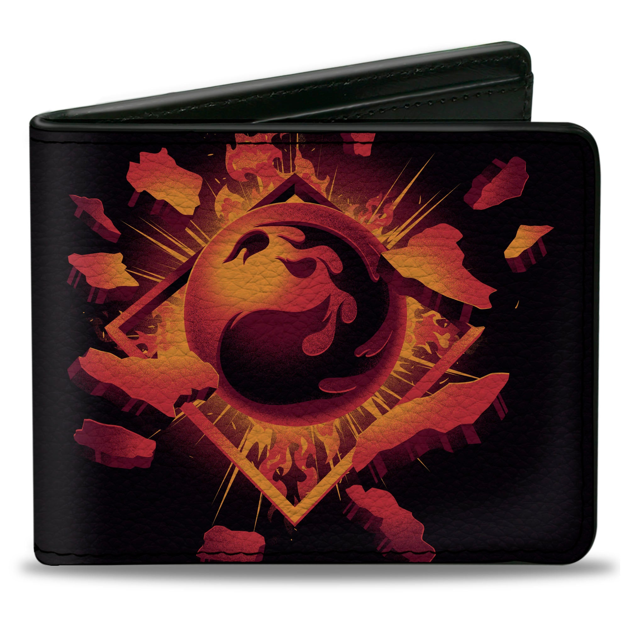 Bi-Fold Wallet - MAGIC THE GATHERING Red Mana Fireball Icon and Title Logo Black/Reds Bi-Fold Wallets Magic the Gathering