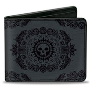Bi-Fold Wallet - Magic the Gathering Planeswalker Swamp Mana Traits Gray/Black Bi-Fold Wallets Magic the Gathering