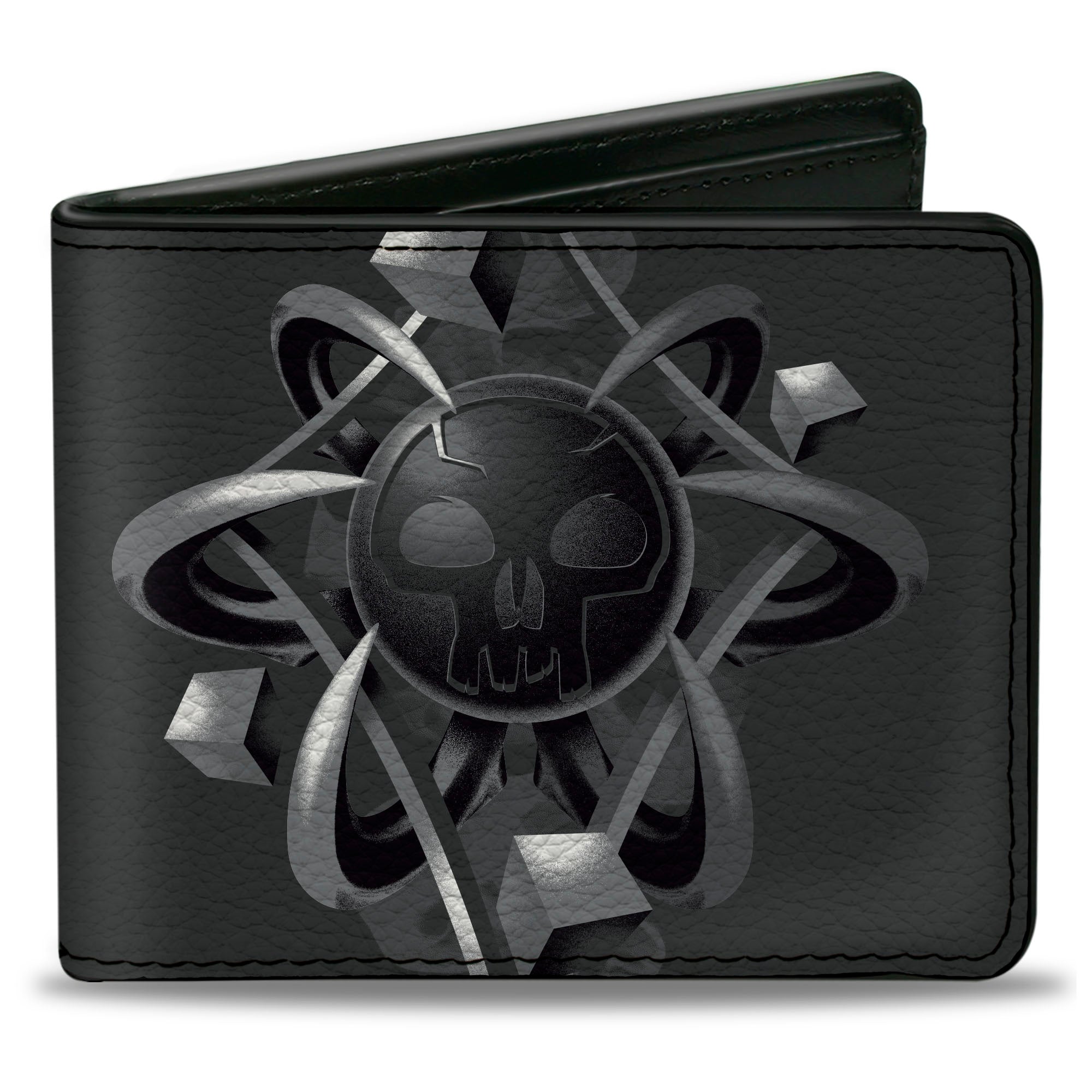Bi-Fold Wallet - MAGIC THE GATHERING Black Mana Skull Icon and Title Logo Black/Grays Bi-Fold Wallets Magic the Gathering