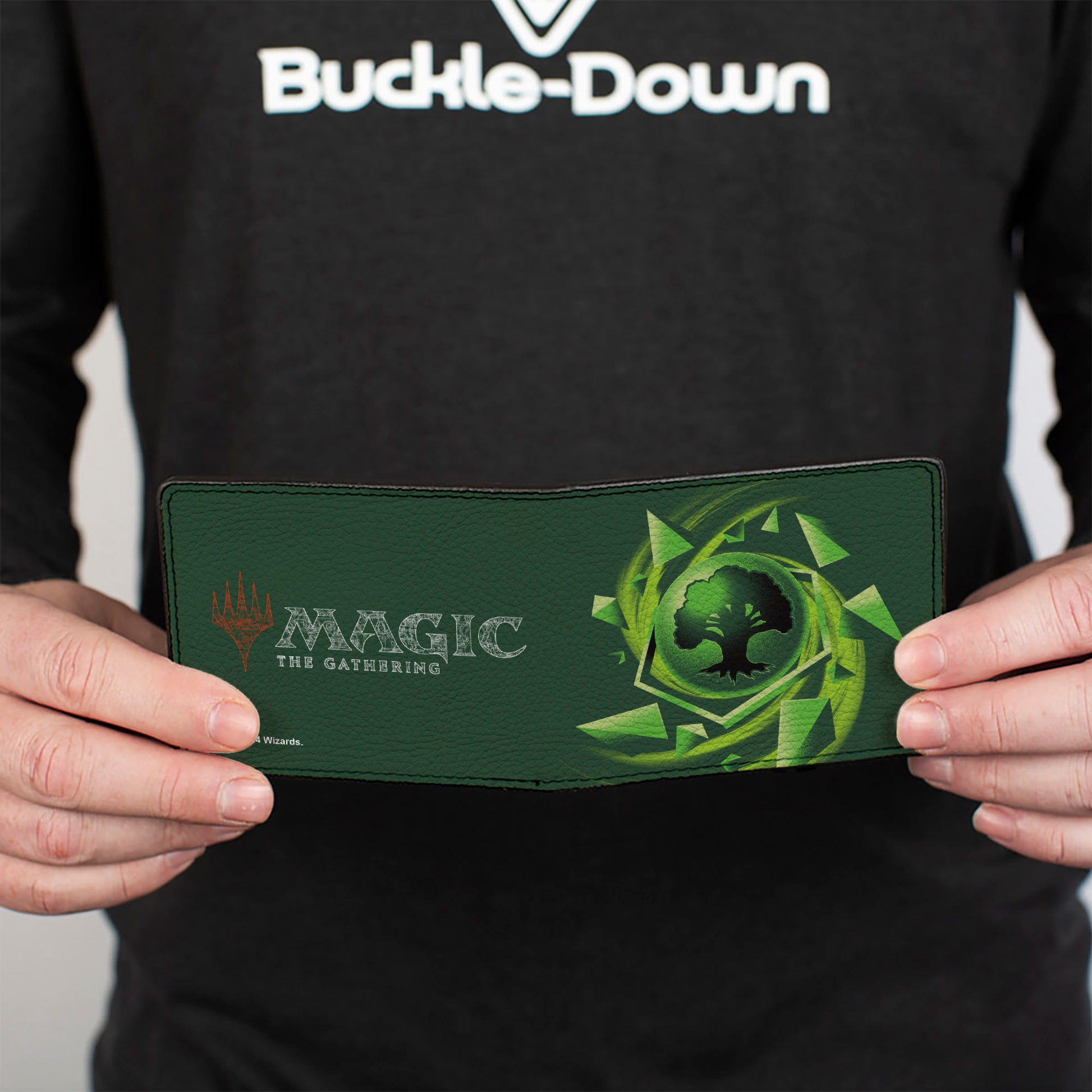 Bi-Fold Wallet - MAGIC THE GATHERING Green Mana Tree Icon and Title Logo Greens Bi-Fold Wallets Magic the Gathering