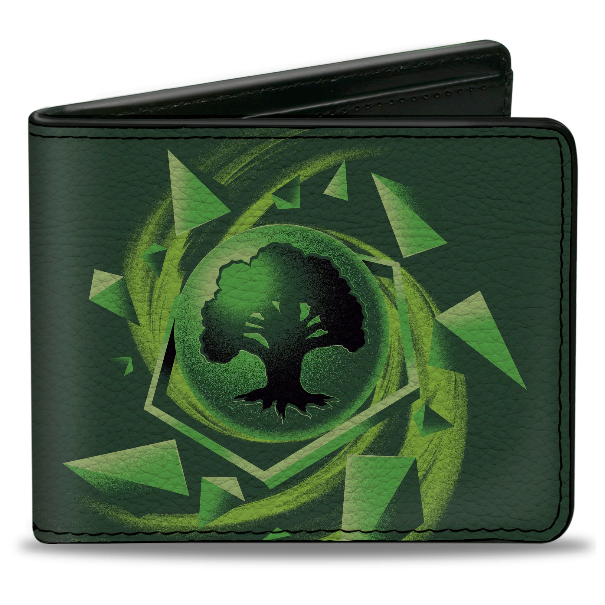 Bi-Fold Wallet - MAGIC THE GATHERING Green Mana Tree Icon and Title Logo Greens Bi-Fold Wallets Magic the Gathering