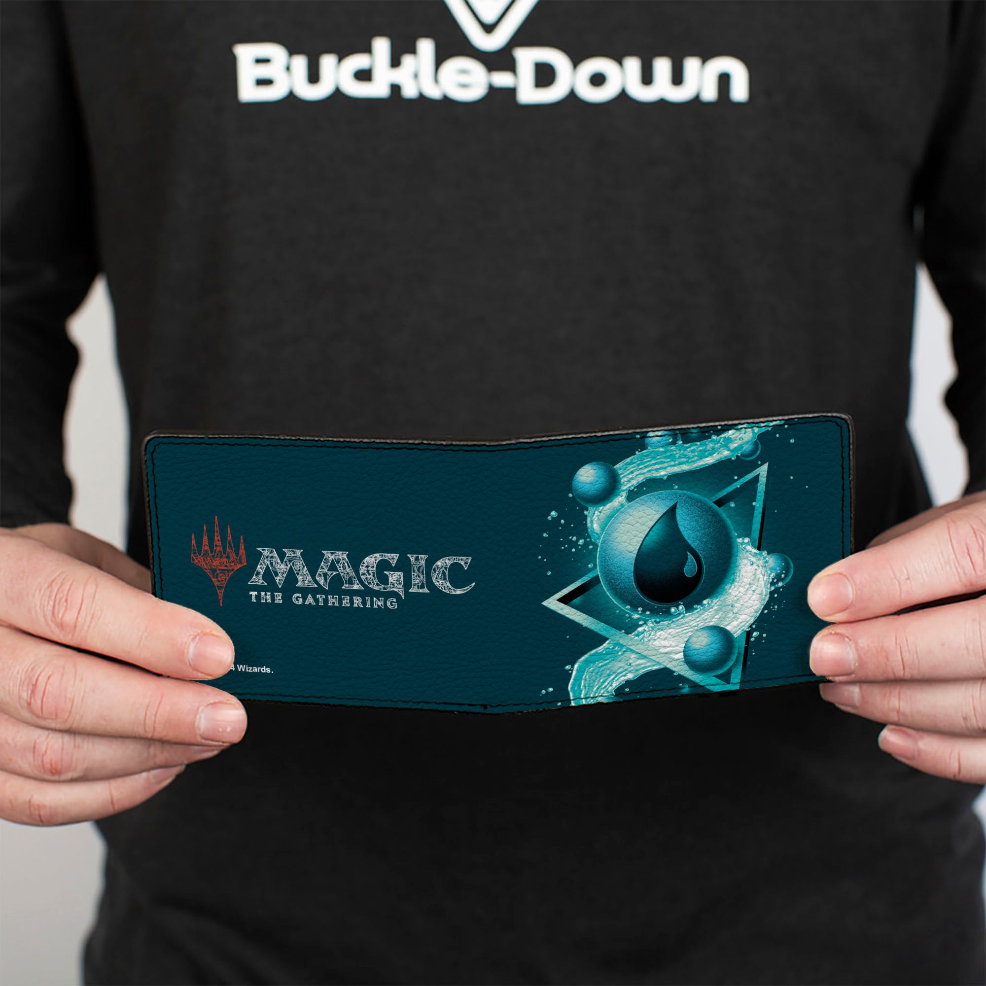 Bi-Fold Wallet - MAGIC THE GATHERING Blue Mana Icon and Title Logo Blues Bi-Fold Wallets Magic the Gathering