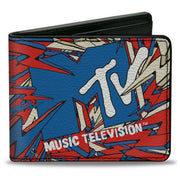 Bi-Fold Wallet - MTV Music Television Bolts Logo Blue/White/Red Bi-Fold Wallets MTV