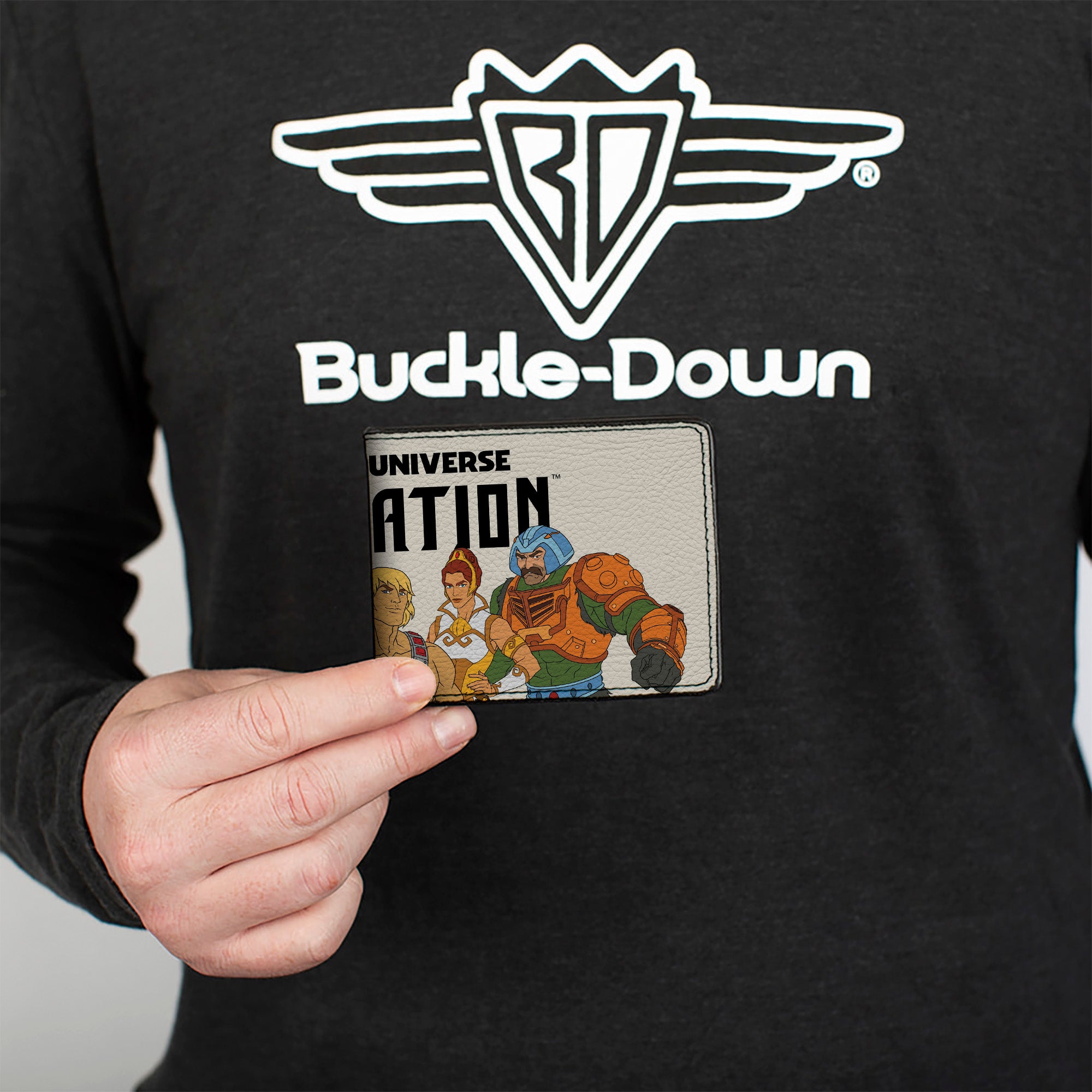 Bi-Fold Wallet - MASTERS OF THE UNIVERSE REVELATION Group Pose and Title Logo White/Black Bi-Fold Wallets Masters of the Universe