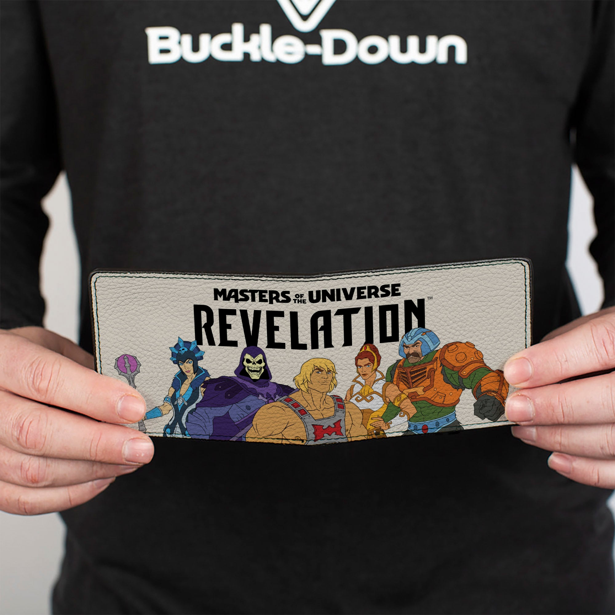 Bi-Fold Wallet - MASTERS OF THE UNIVERSE REVELATION Group Pose and Title Logo White/Black Bi-Fold Wallets Masters of the Universe