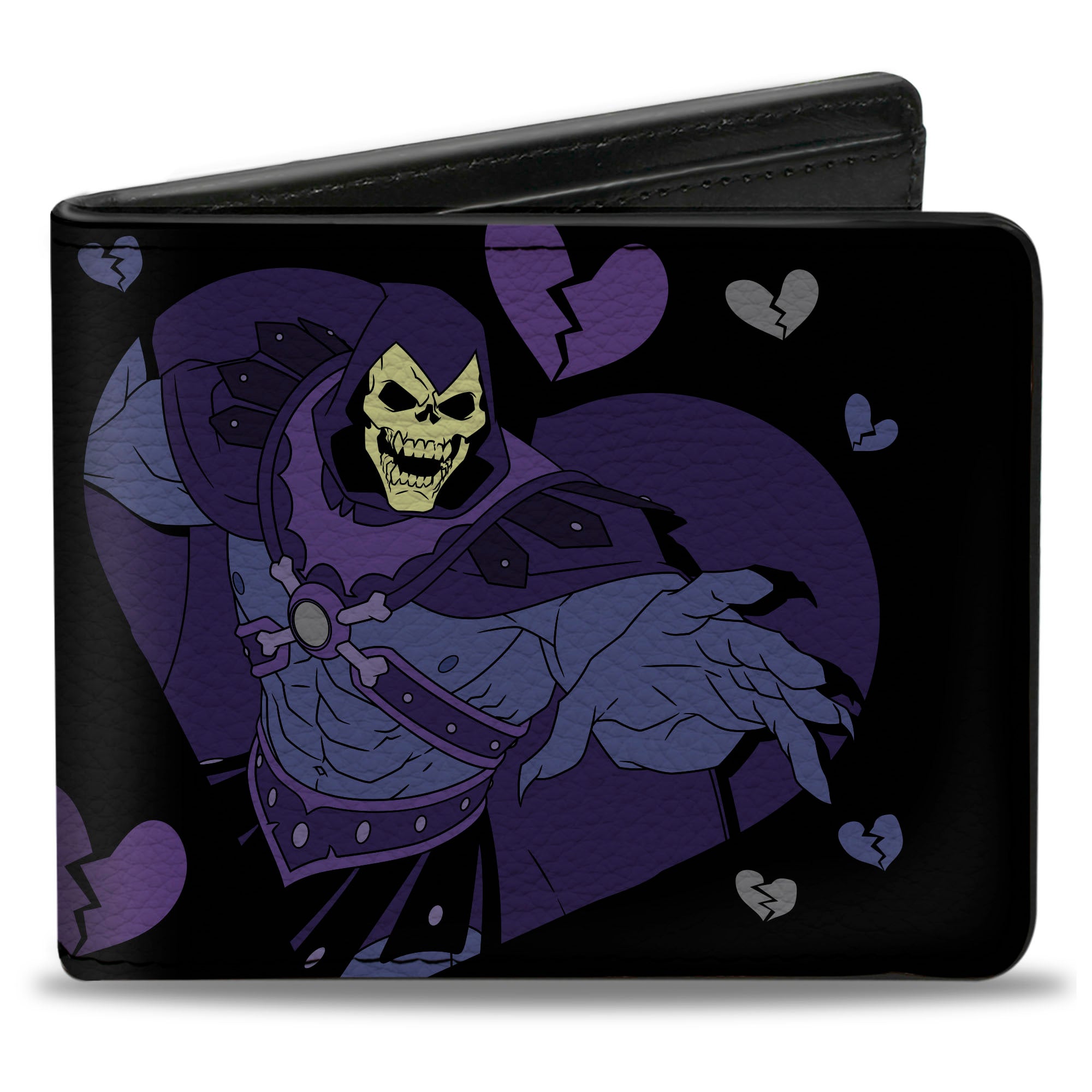 Bi-Fold Wallet - MOTU Skeletor I HATE EVERYONE EQUALLY Heart Pose Black/Blues Bi-Fold Wallets Masters of the Universe