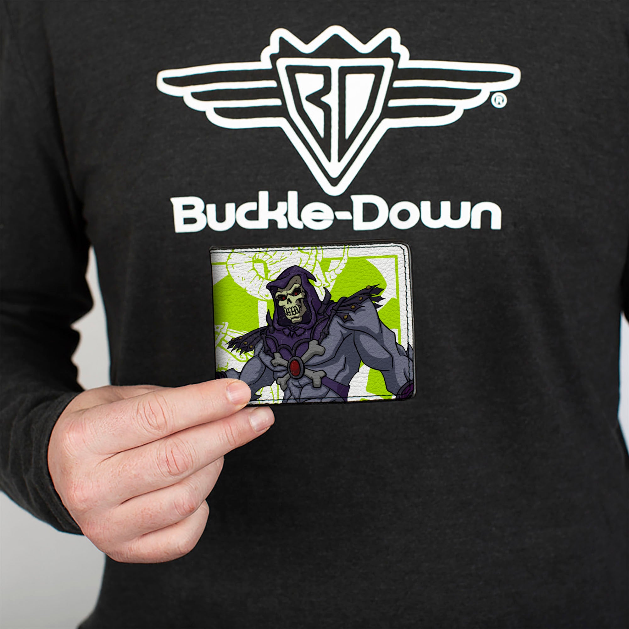 Bi-Fold Wallet - Masters of the Universe Skeletor Poses White/Lime Green Bi-Fold Wallets Masters of the Universe