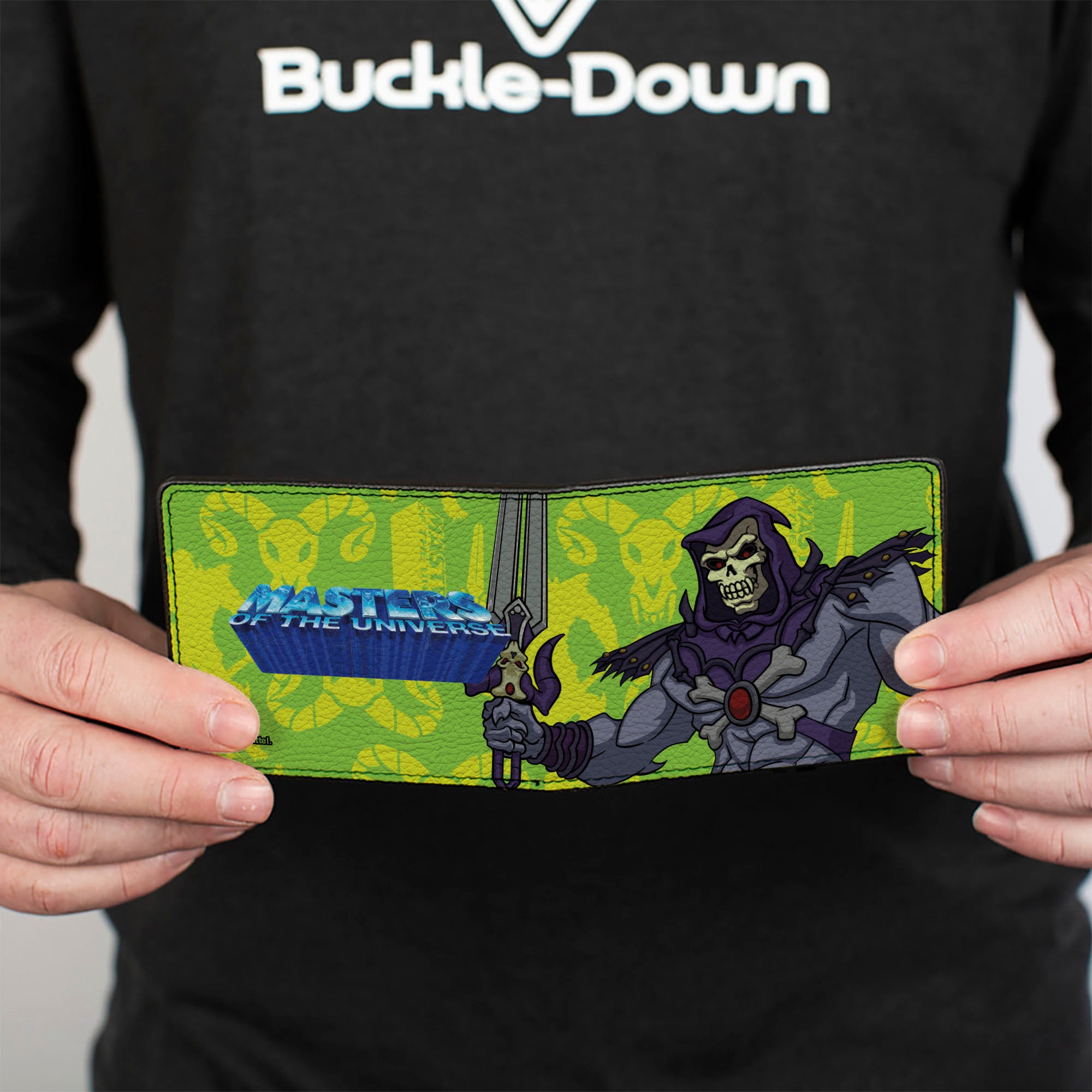 Bi-Fold Wallet - MASTERS OF THE UNIVERSE Skeletor Power Sword Pose Greens Bi-Fold Wallets Masters of the Universe