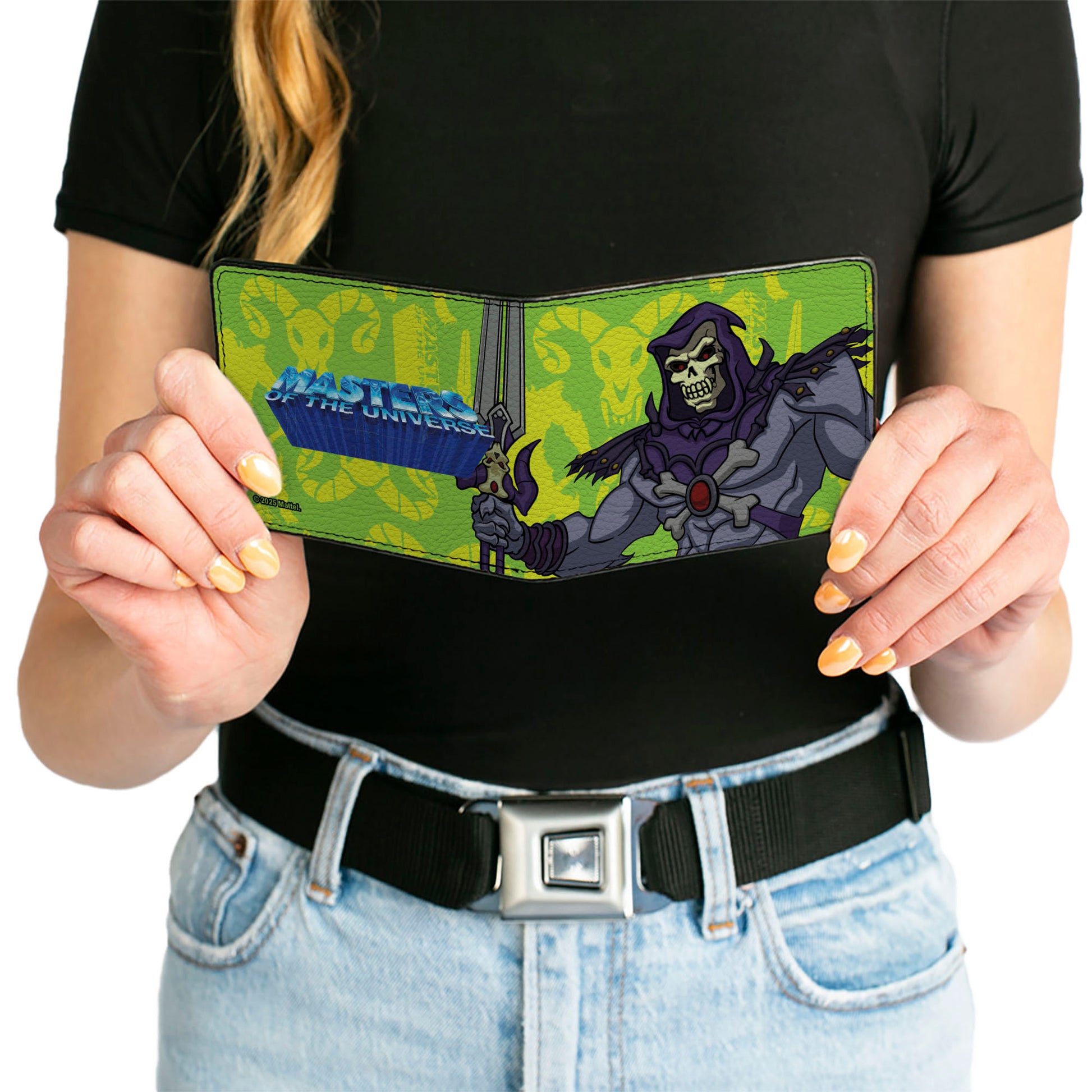Bi-Fold Wallet - MASTERS OF THE UNIVERSE Skeletor Power Sword Pose Greens Bi-Fold Wallets Masters of the Universe