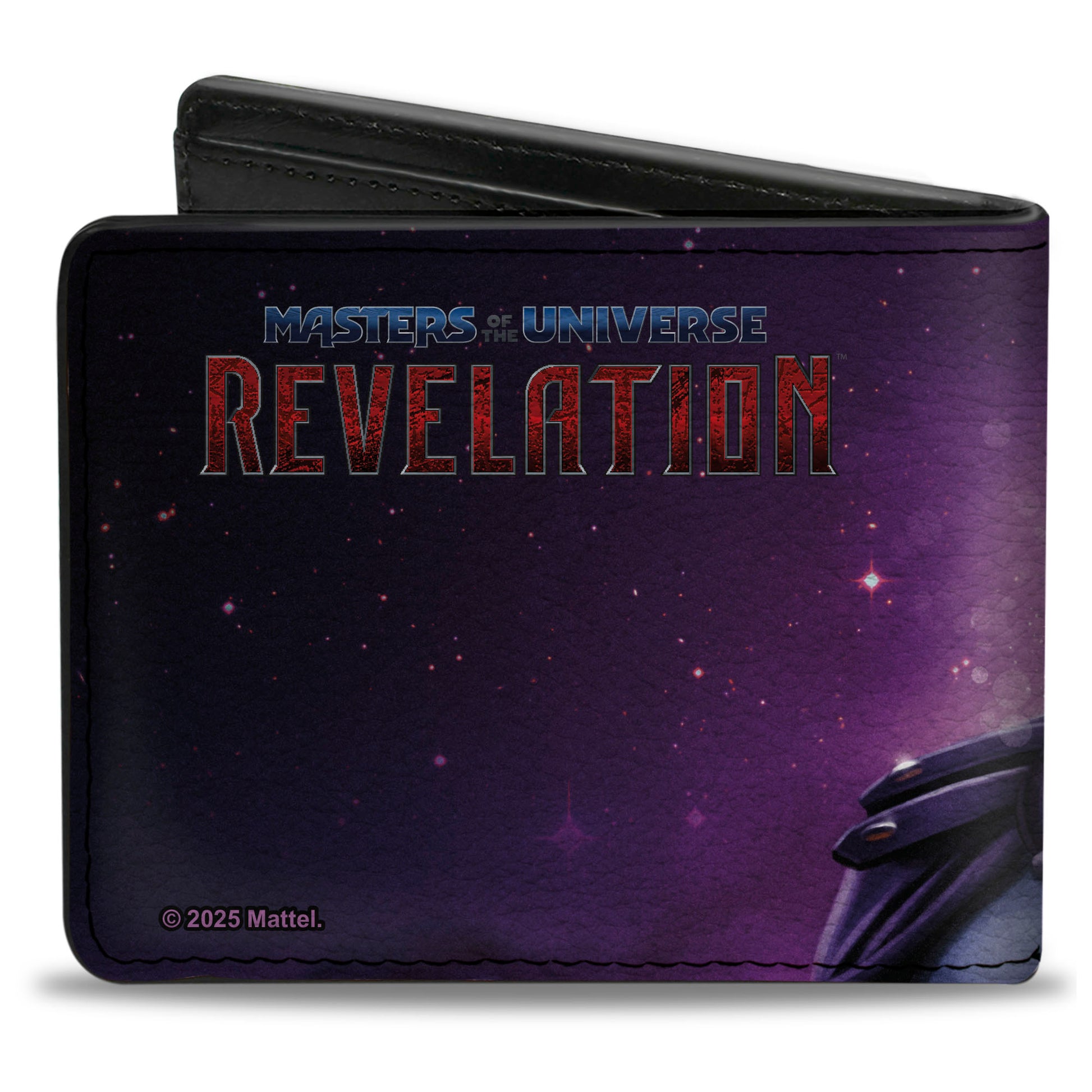 Bi-Fold Wallet - MASTERS OF THE UNIVERSE REVELATION Skeletor Pose and Title Logo Galaxy Purples Bi-Fold Wallets Masters of the Universe